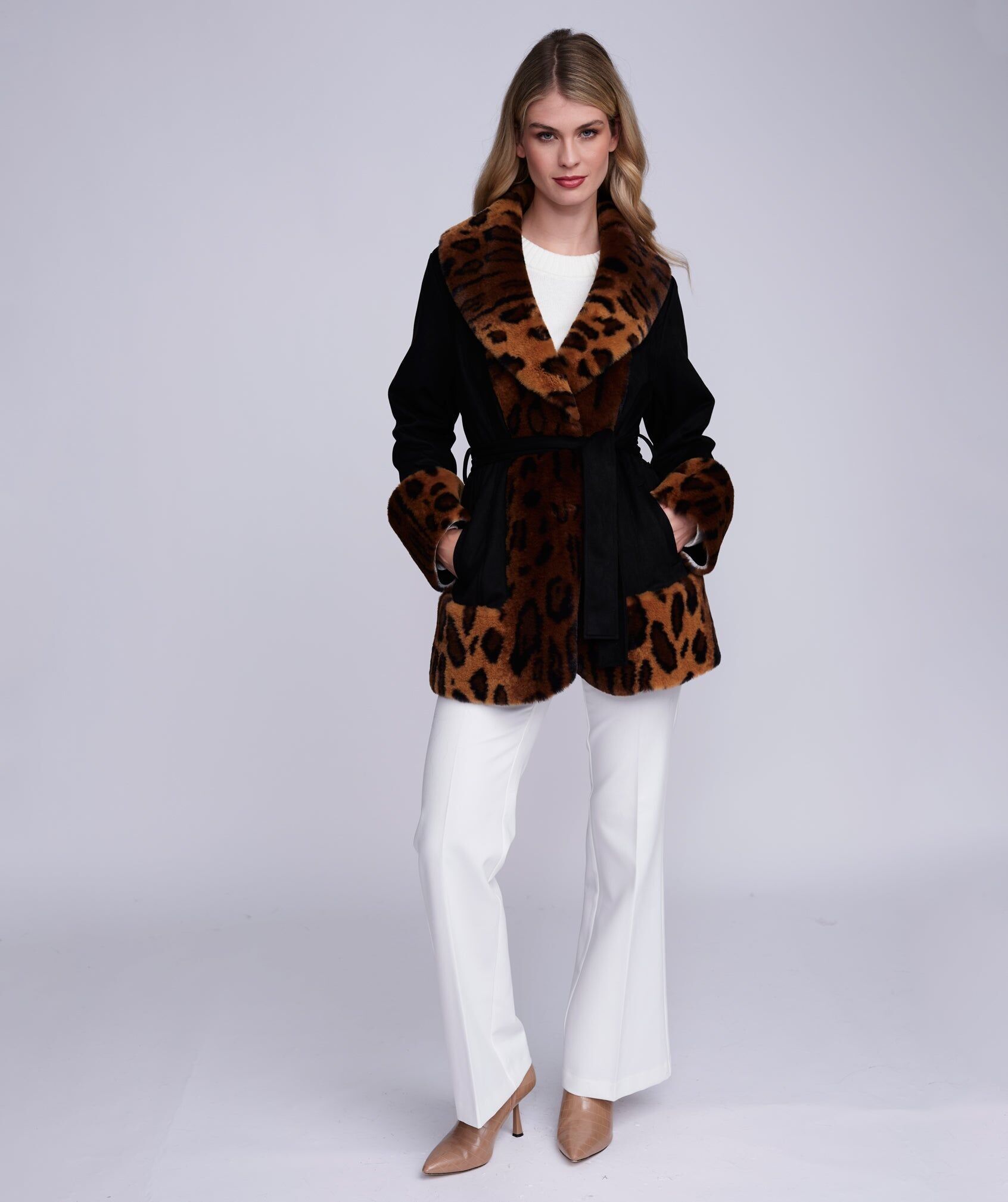 Ariella Coat - Black/leopard