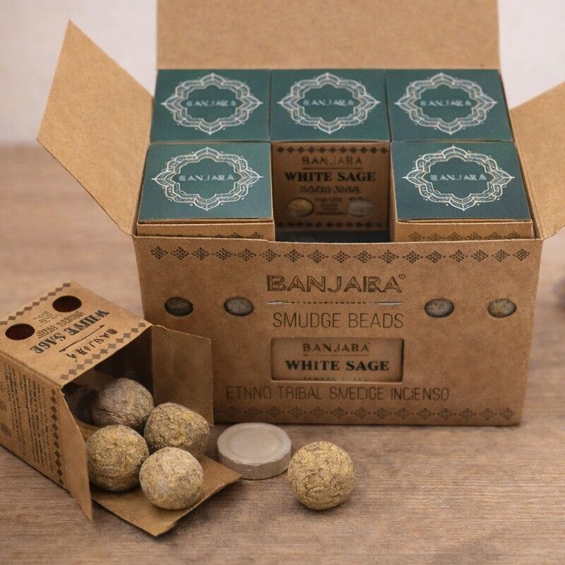 Salvia bianca - Scatola da 12 confezioni di bombe di incenso Banjara