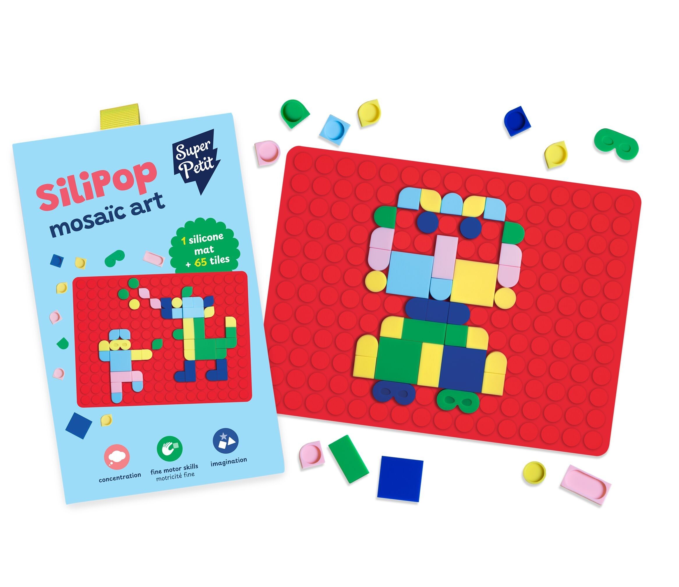 NEW!SILIPOP RED CLIP-ON MOSAIC GAME - MOSAIC ART - ENDLESSLY COLORFUL CREATIONS