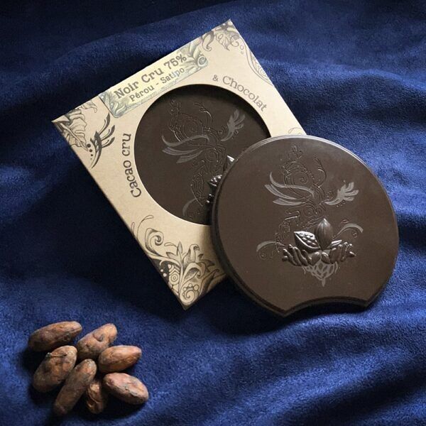Raw chocolate bar, raw cacao (75% dark) – Peru – Organic