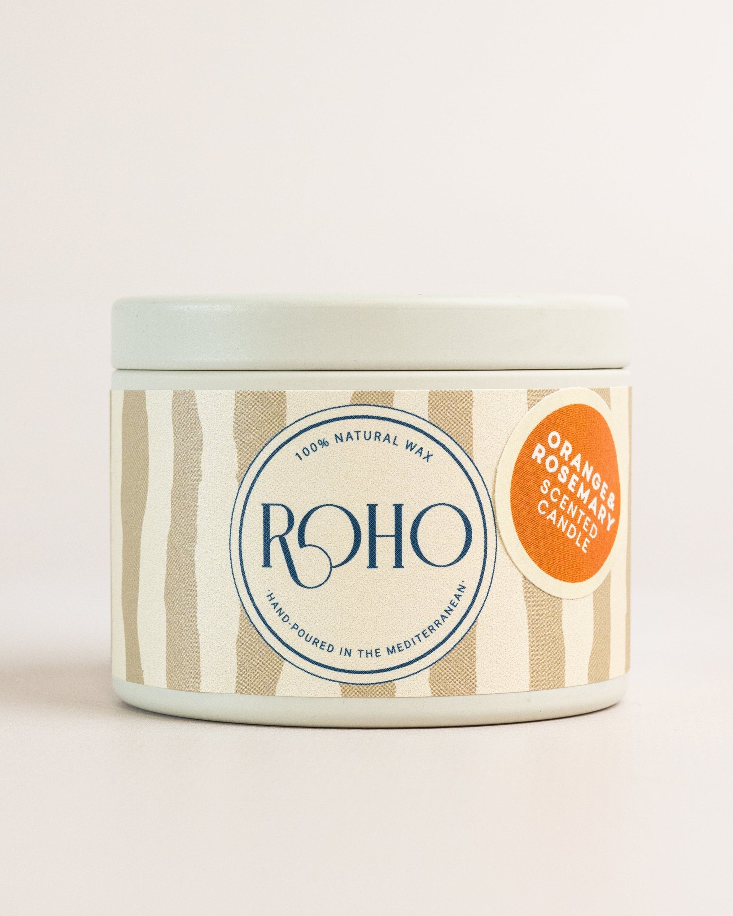 Orange & Rosemary I Tin 360 gr I scented candle I 100% natural wax I hand-poured in Mallorca