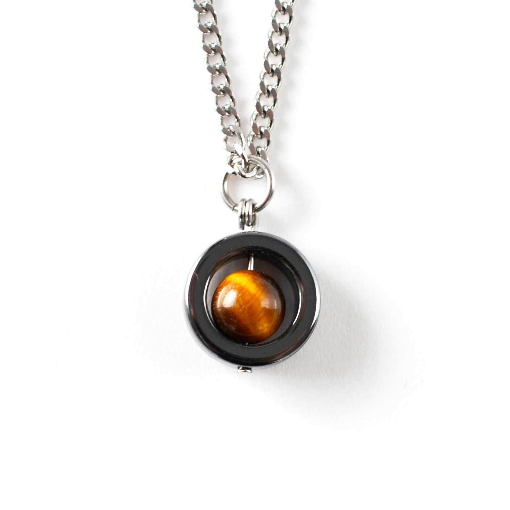 Halskette mit Tigerauge-Edelstein, beruhigender, hypoallergener Fidget-Schmuck für Damen