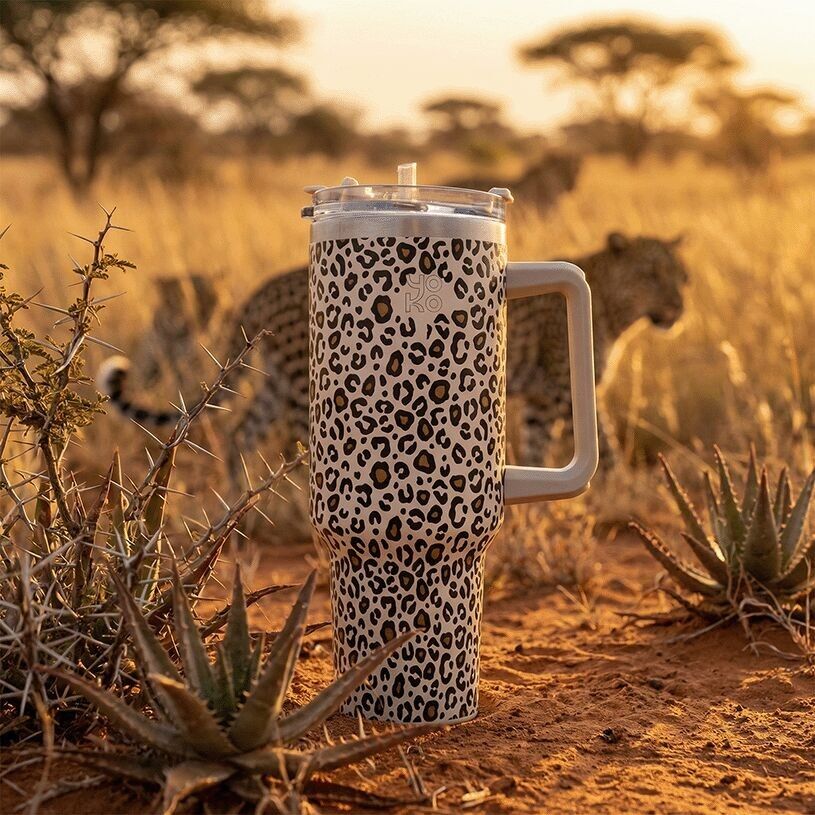 XL Insulated Travel Mug - Leopard - 1200ml