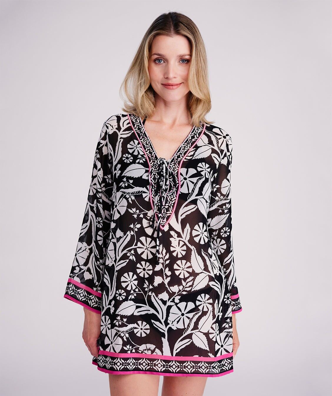 Mykonos Cover up - Black/White
