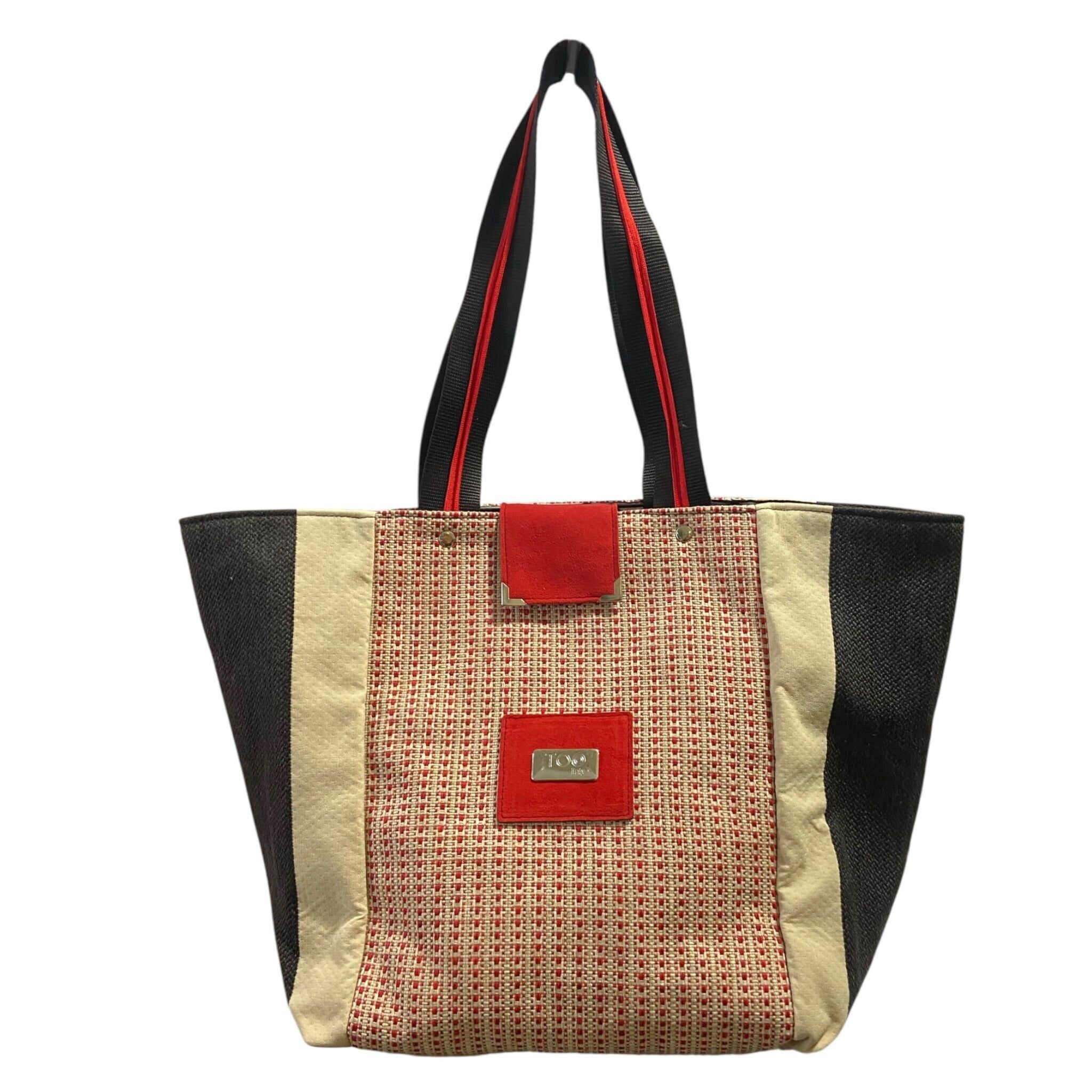 Sac cabas en tweed rouge