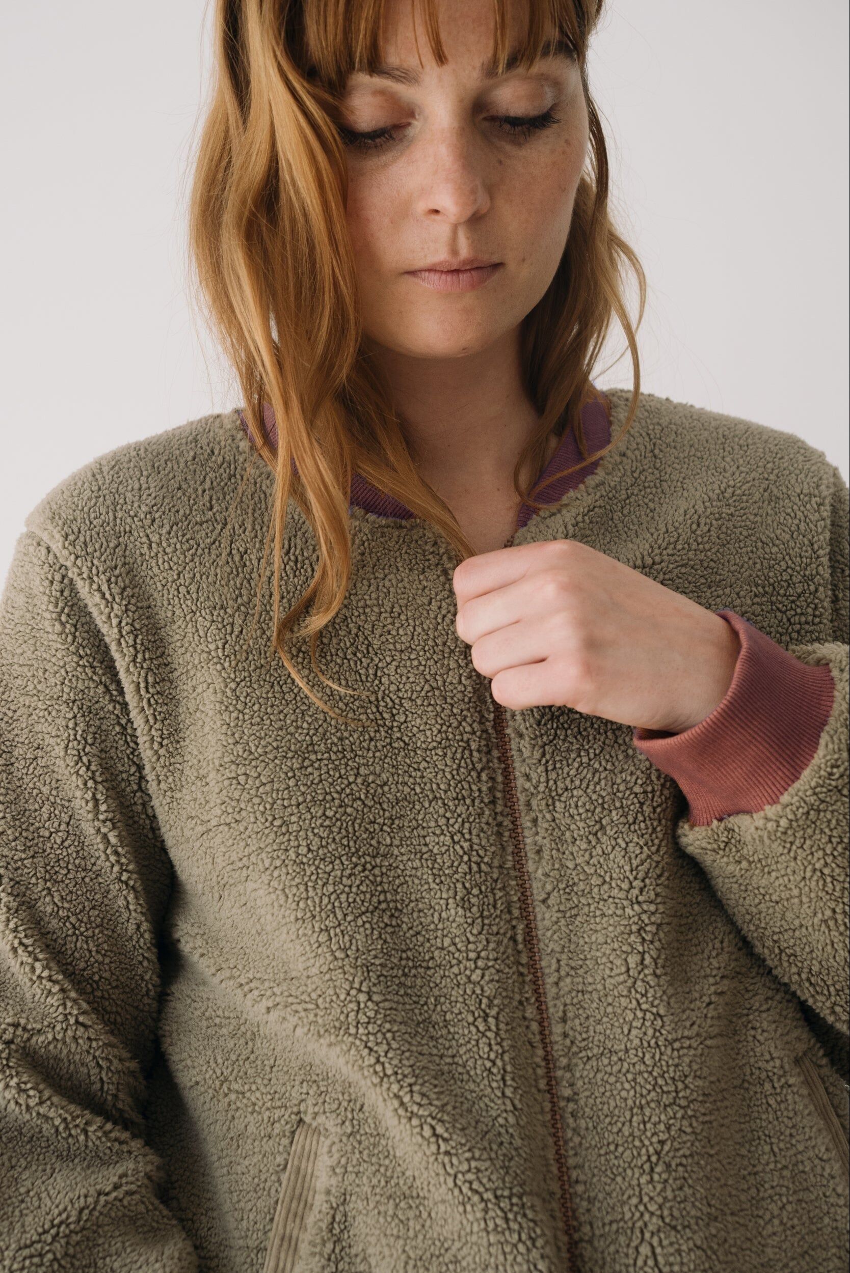 Organic Sherpa Jacket In Green