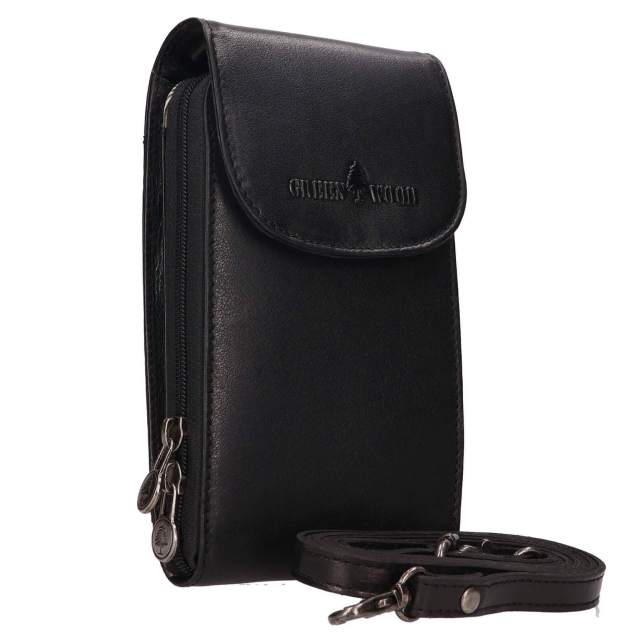 Bolso bandolera de piel Cole, mini negro