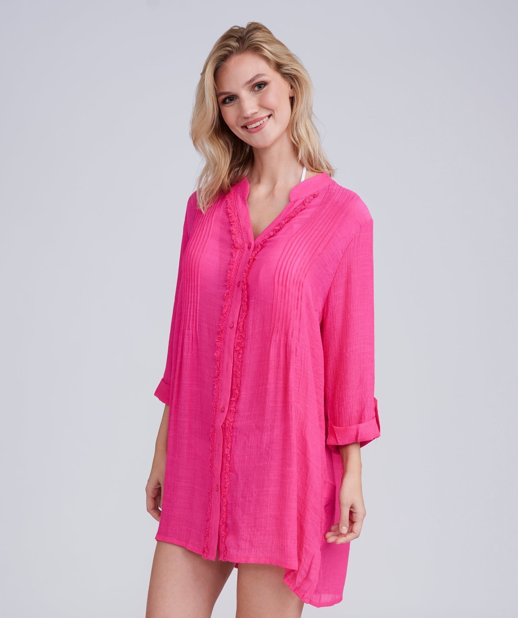 Reeva Strandhemd – Pink
