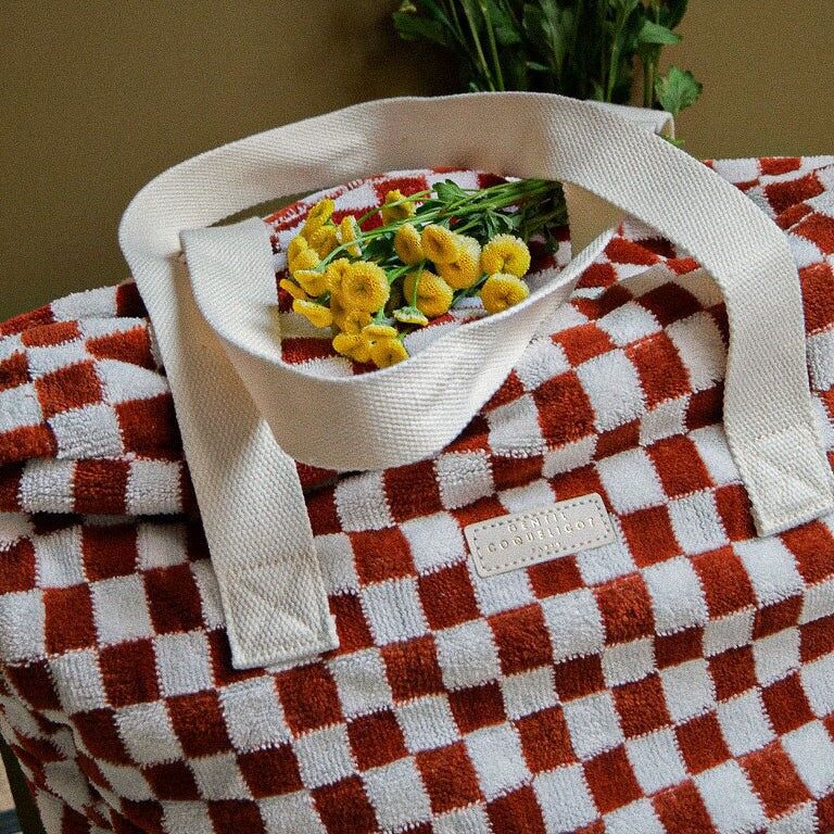 Checkered terry cloth weekend bag (5 colours)