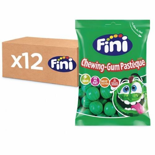 Box of 12 x 90g bags of Fini Halal Watermelon Chewing Gum