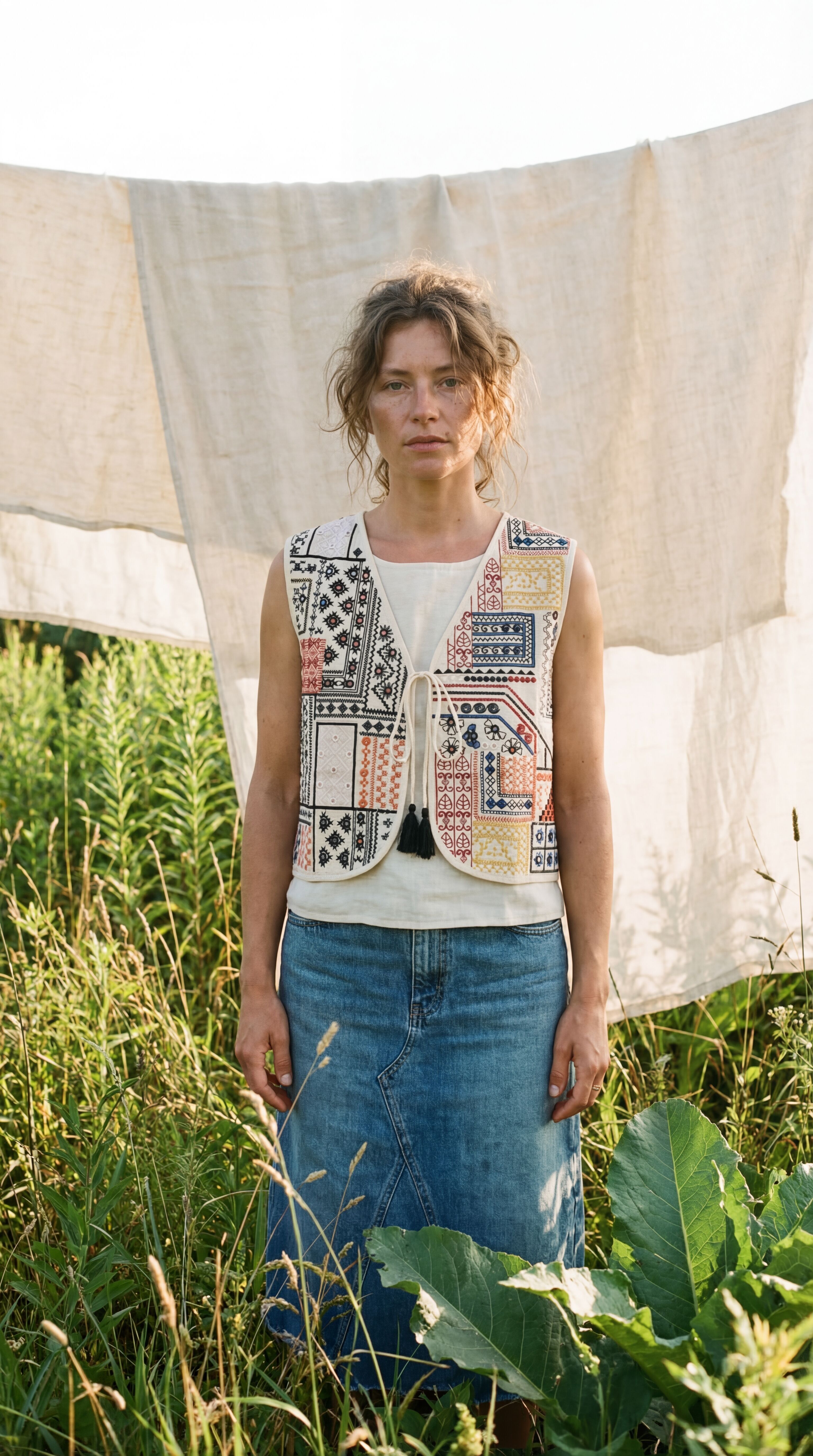 Hand Embroidered Cotton Vest - Boho Floral Waistcoat - Artisan Black Crop Vest - Folk Art Sleeveless Jacket - Sustainable Bohemian Pack of 4 Pcs (S,M,L,XL)