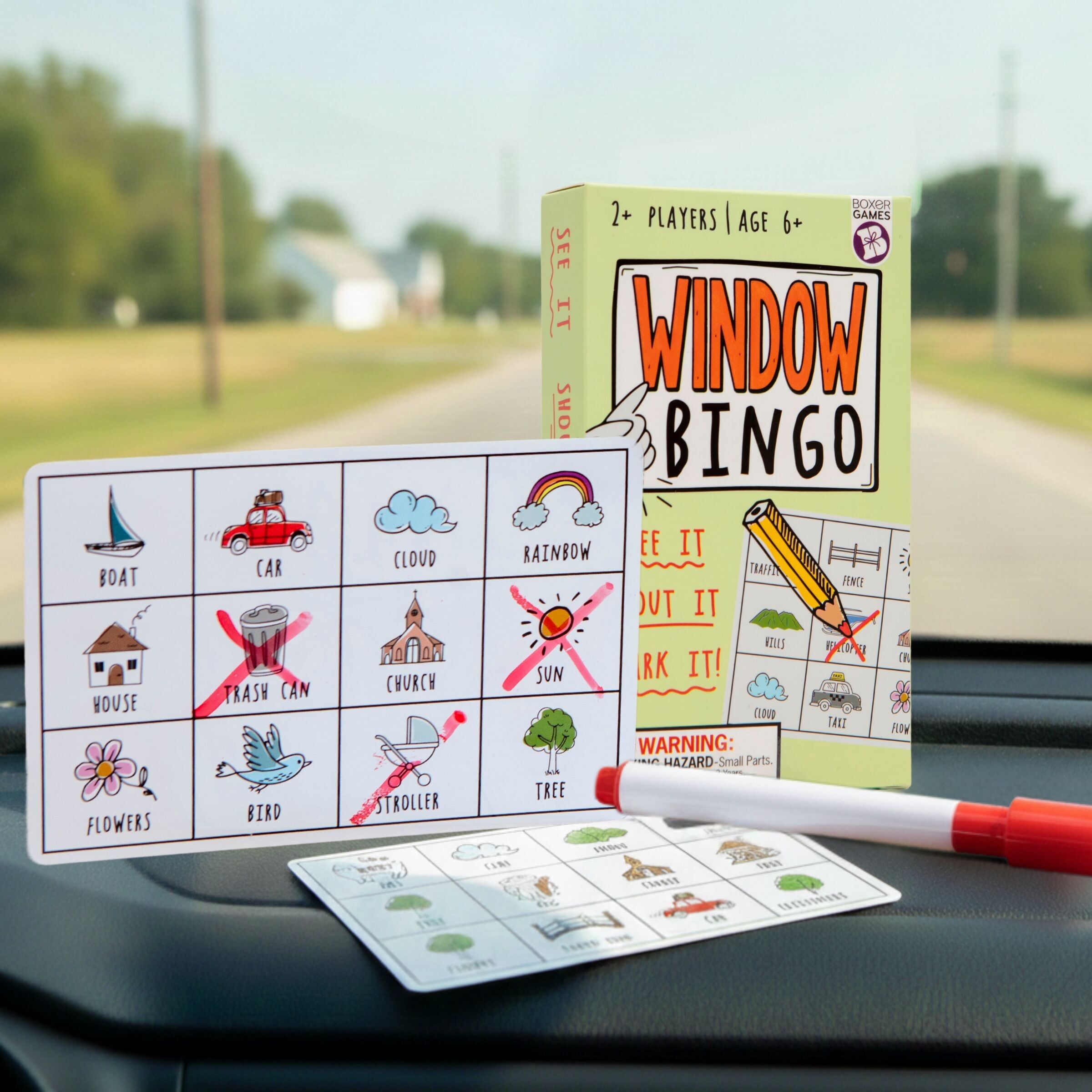 Window Bingo Fun Travel Game for Kids & Families