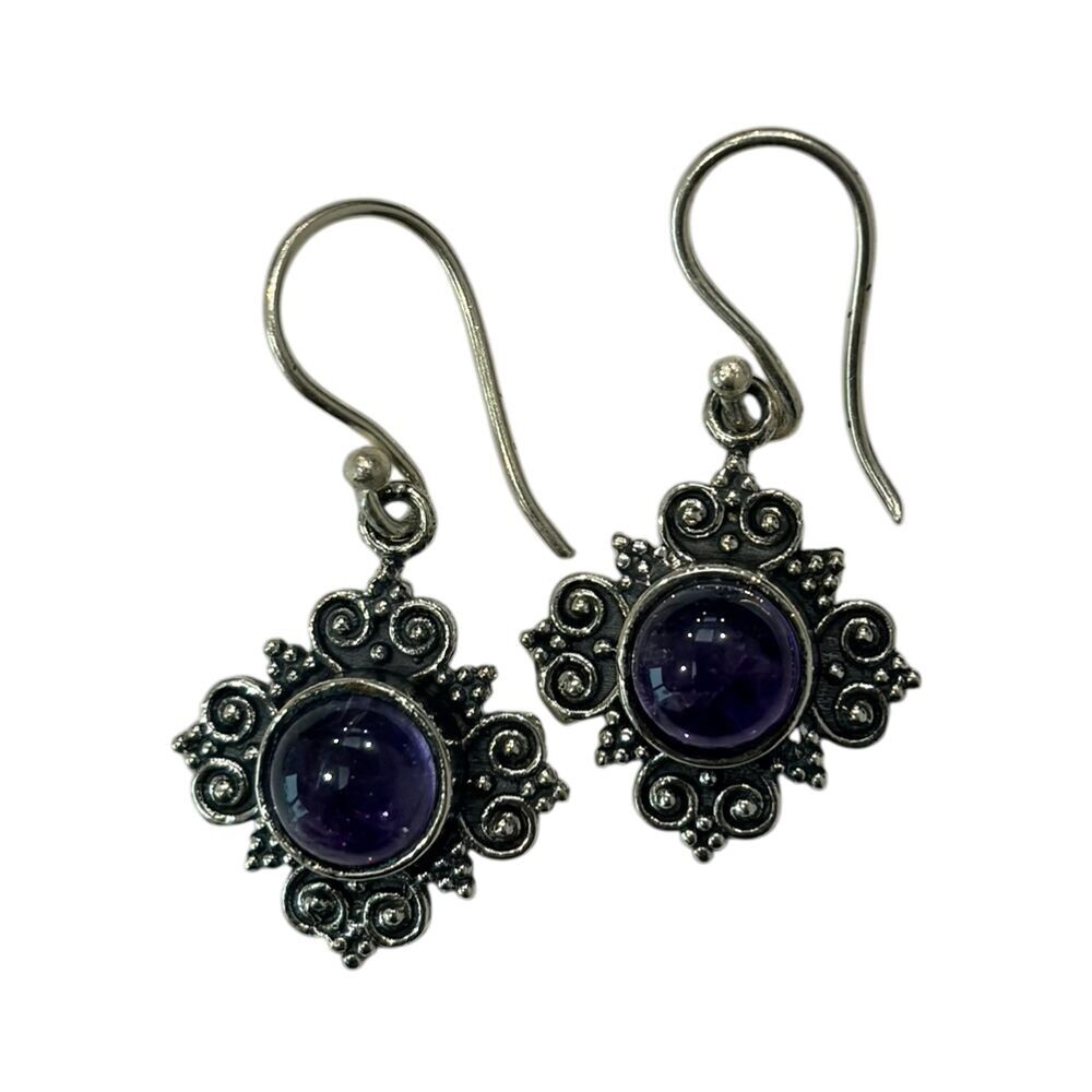 Pendientes colgantes de gancho chapados en plata (#04), 1x1cm