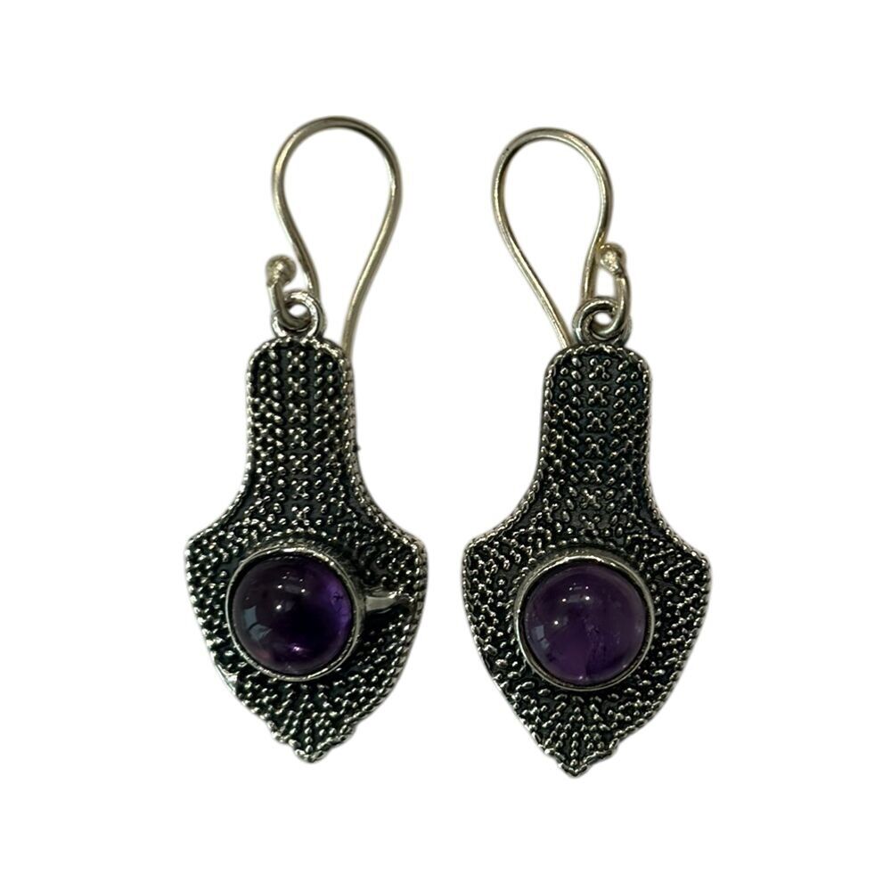 Pendientes colgantes de gancho chapados en plata (#07), 3x1.5cm