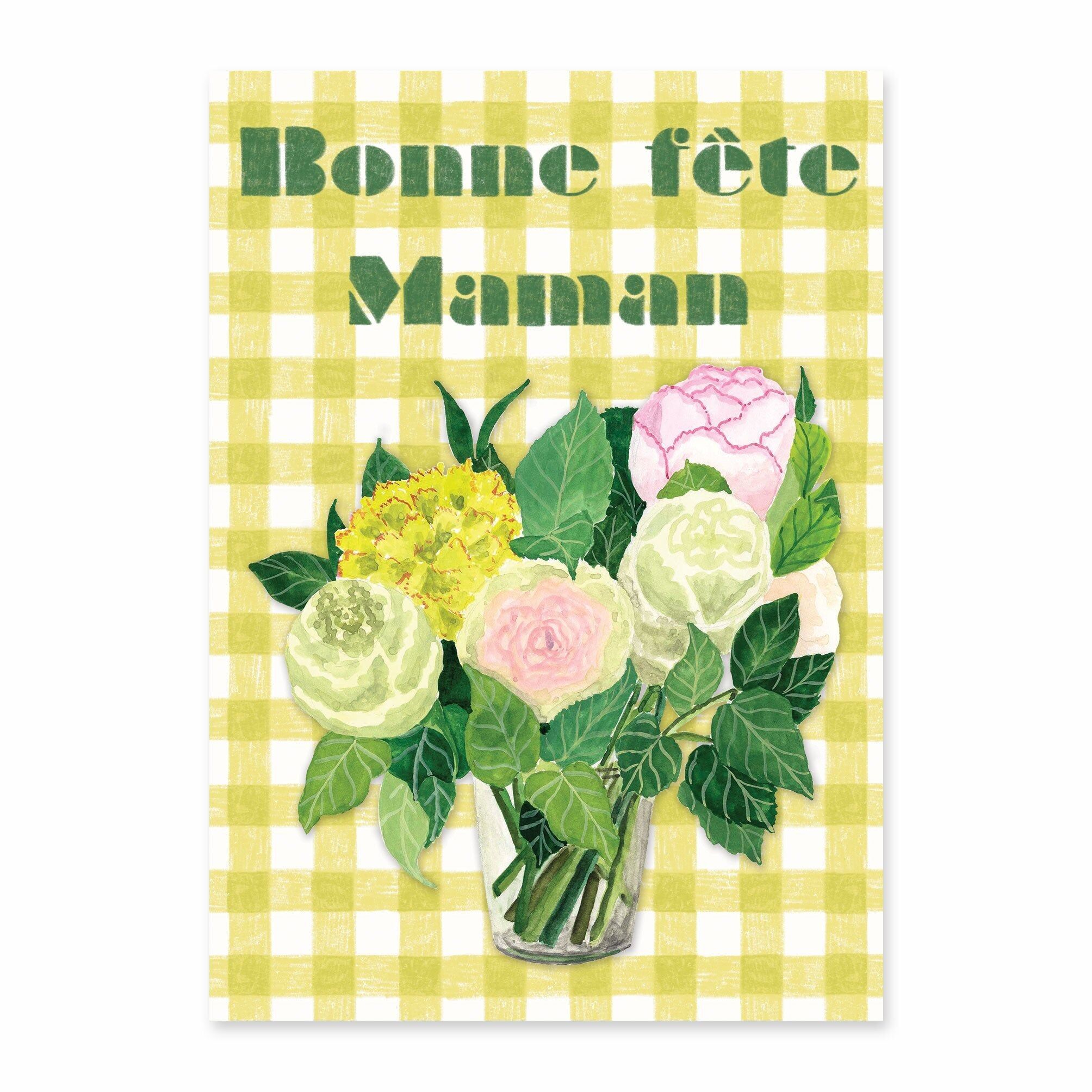 Happy Mother's Day card and bouquet