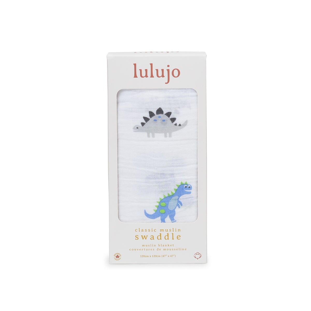 Lulujo - Large Muslin Swaddle - Prehistoric Pals (120cm x 120cm)