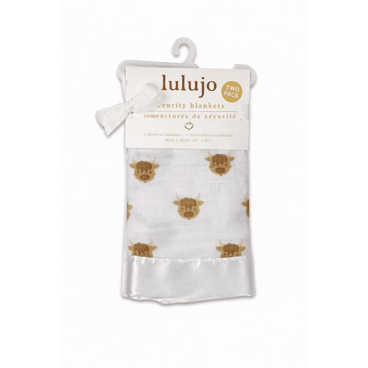 Lulujo - Muslin Security Comforter Blanket - Highland Cow - 2 Pack