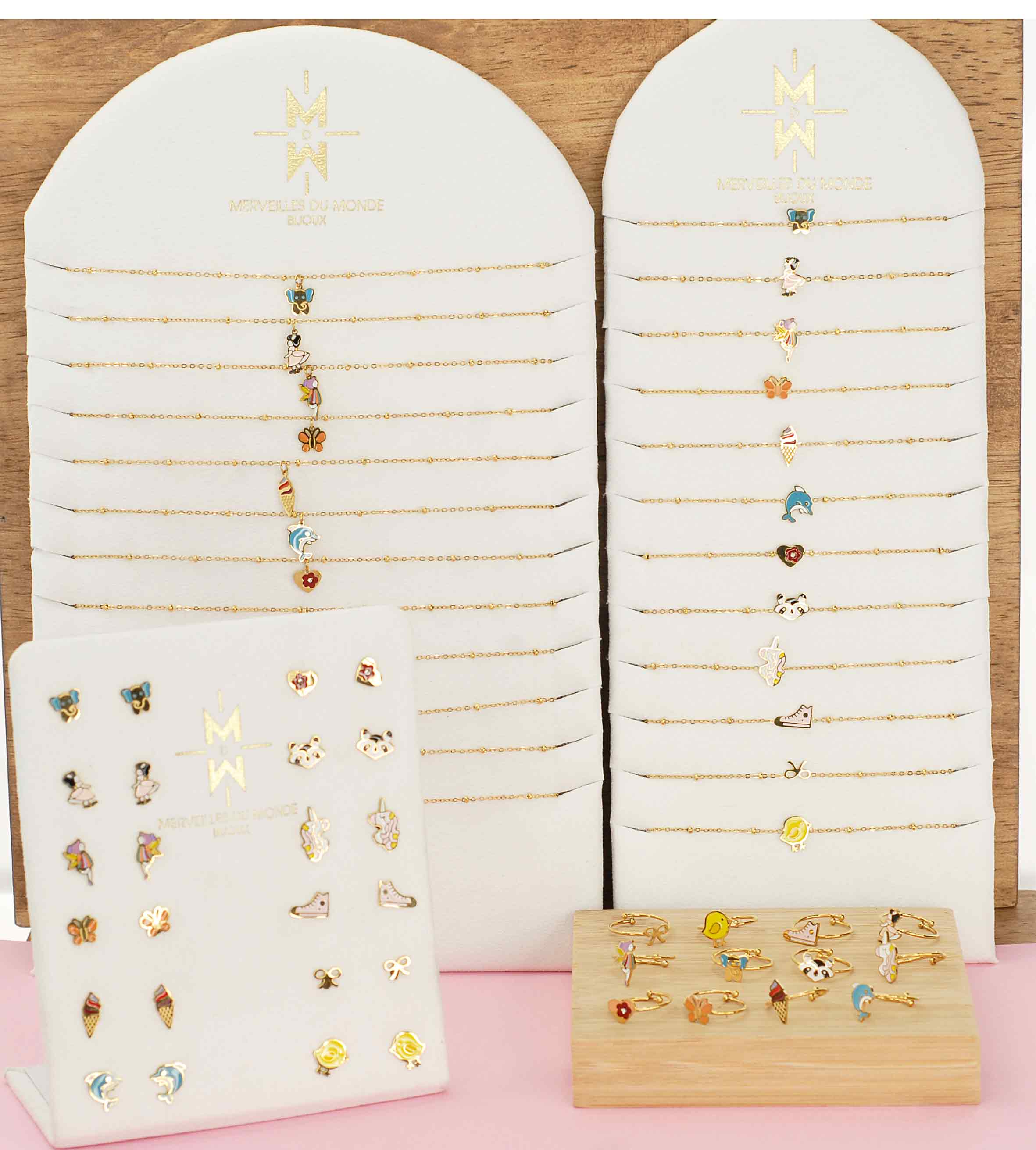 Kit Di Gioielli Per Bambini In Acciaio Inossidabile Oro