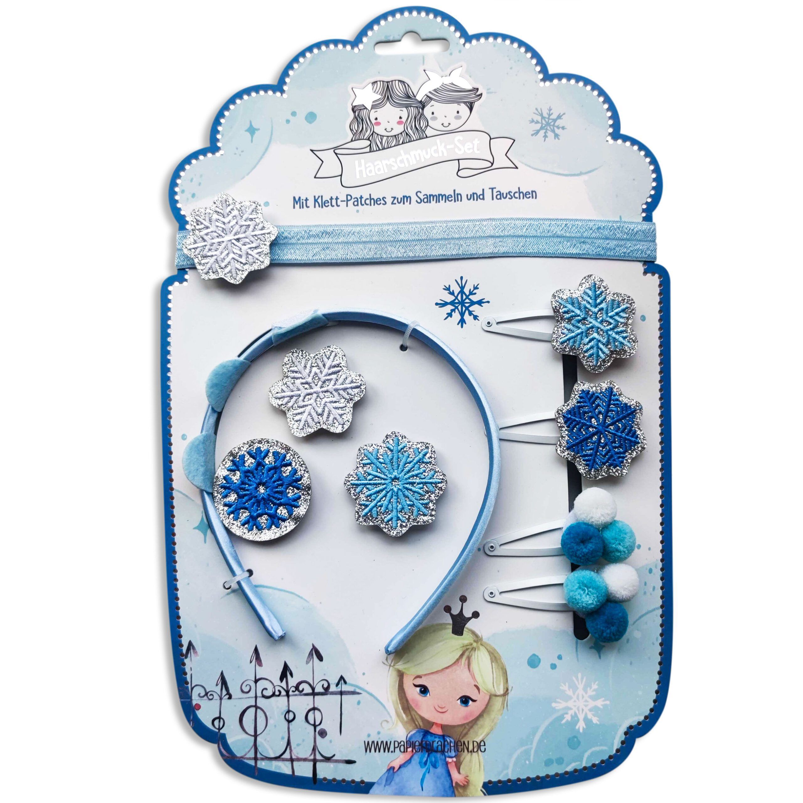 Paper Dragon Hair Accessory Set - Headband with Patches - Ice Princess