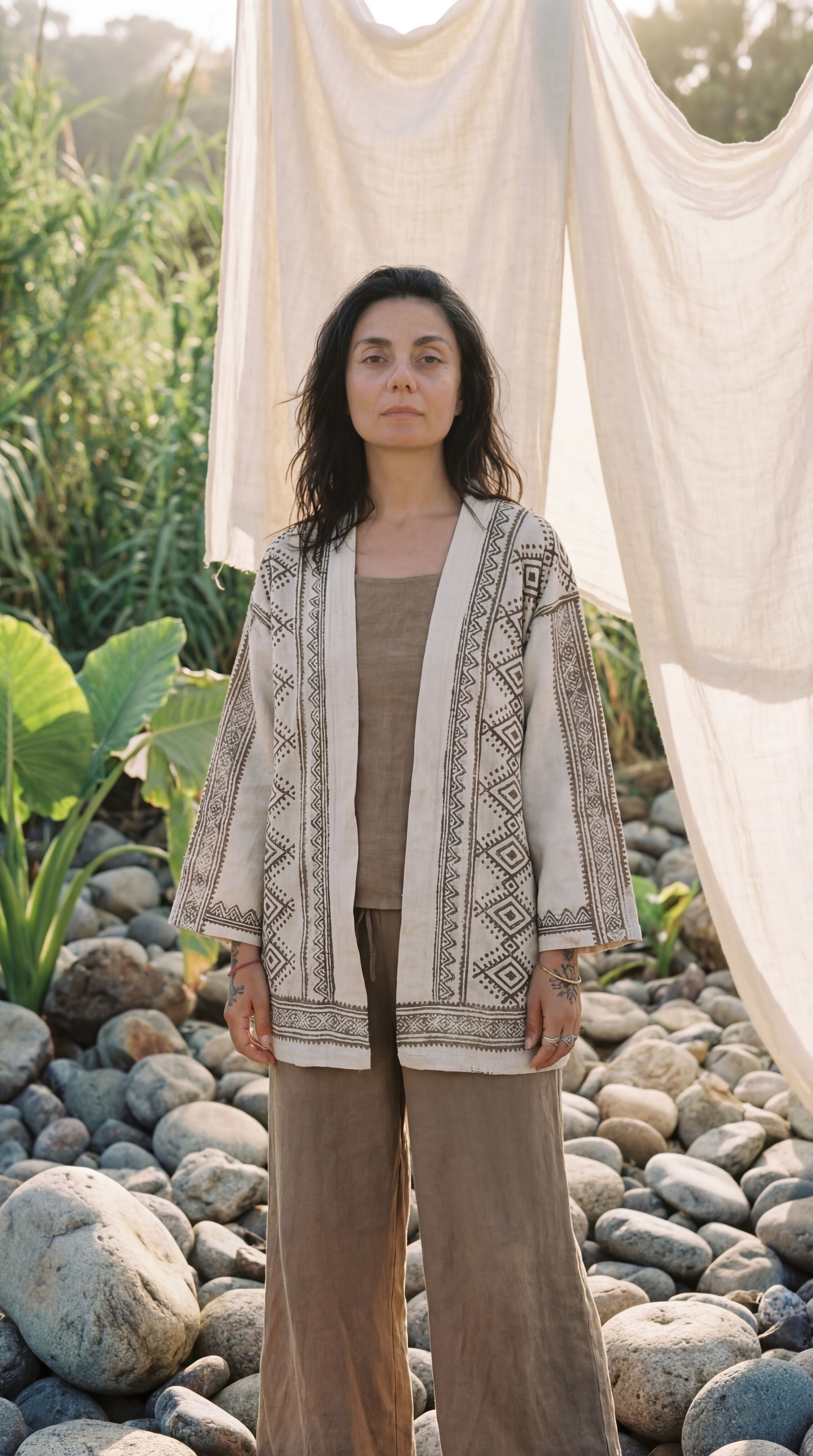 Hand Block Print Organic Cotton Kimono – Botanical Boho Loungewear Robe Pack of 5 pcs