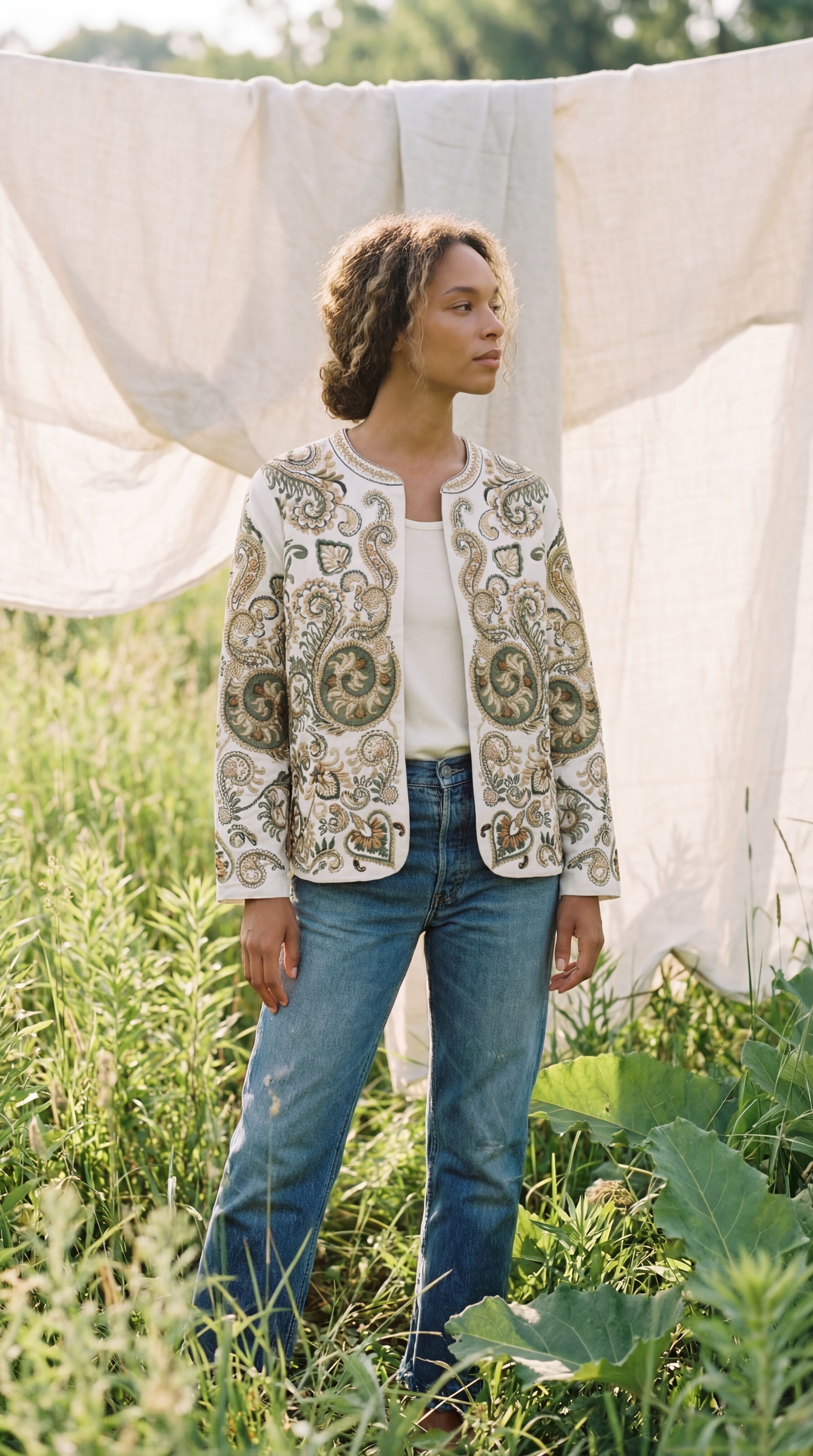 Suzani Hand Embroidered, Cotton Jacket, All Over Embroidery, Boho Luxury Coat, Artisan Clothing, Folk Art Jacket, Black Floral Coat, White Embroidered Top, Sustainable Fashion, Plus Size Boho, Unique Gift for Her, Statement Outerwear