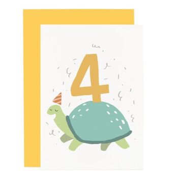 Carte d'anniversaire 4ème animal de fête 1