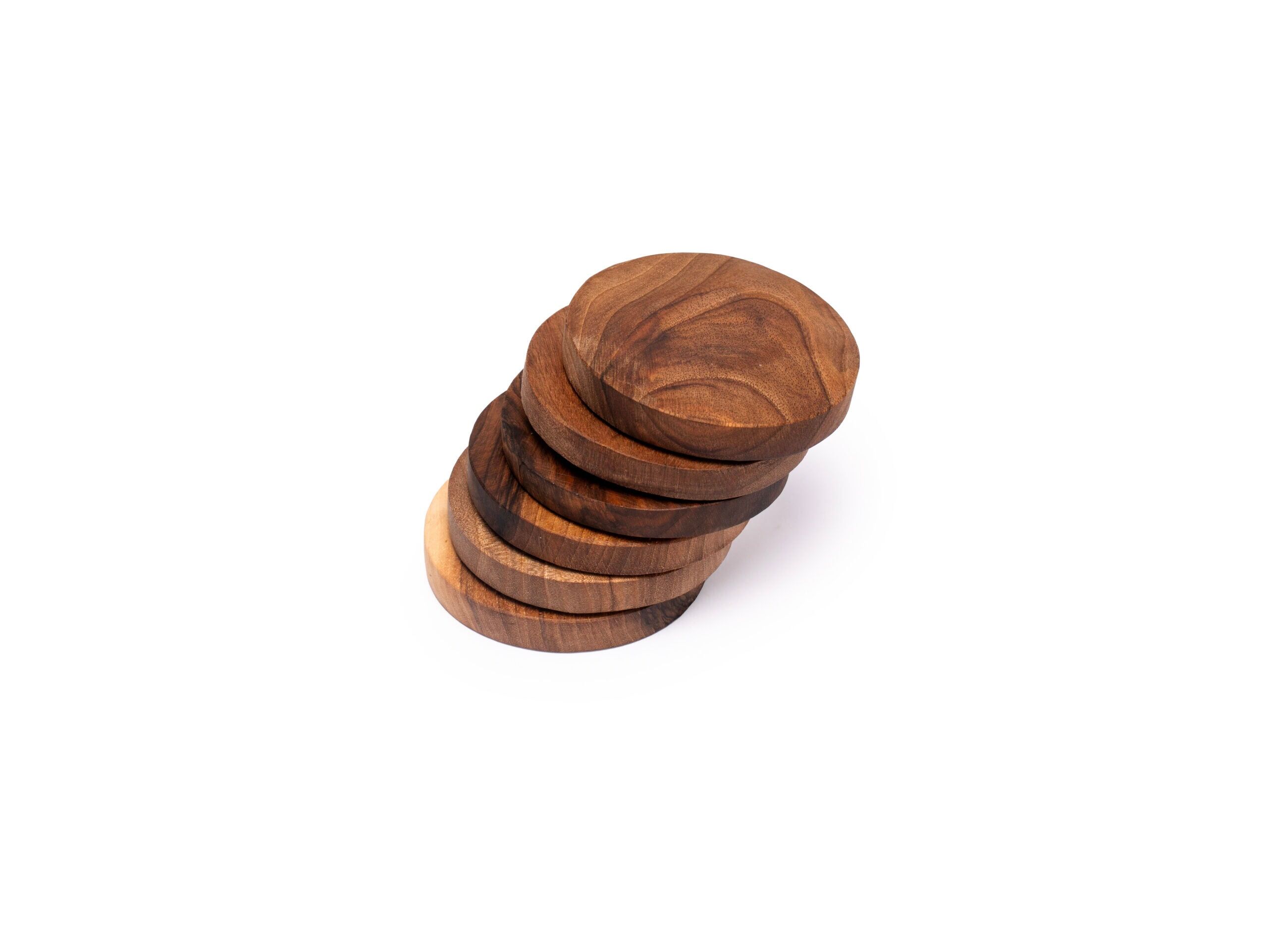 Walnut wood coasters, pack of 6