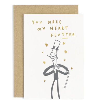 Gentleman Heart Flutter Card