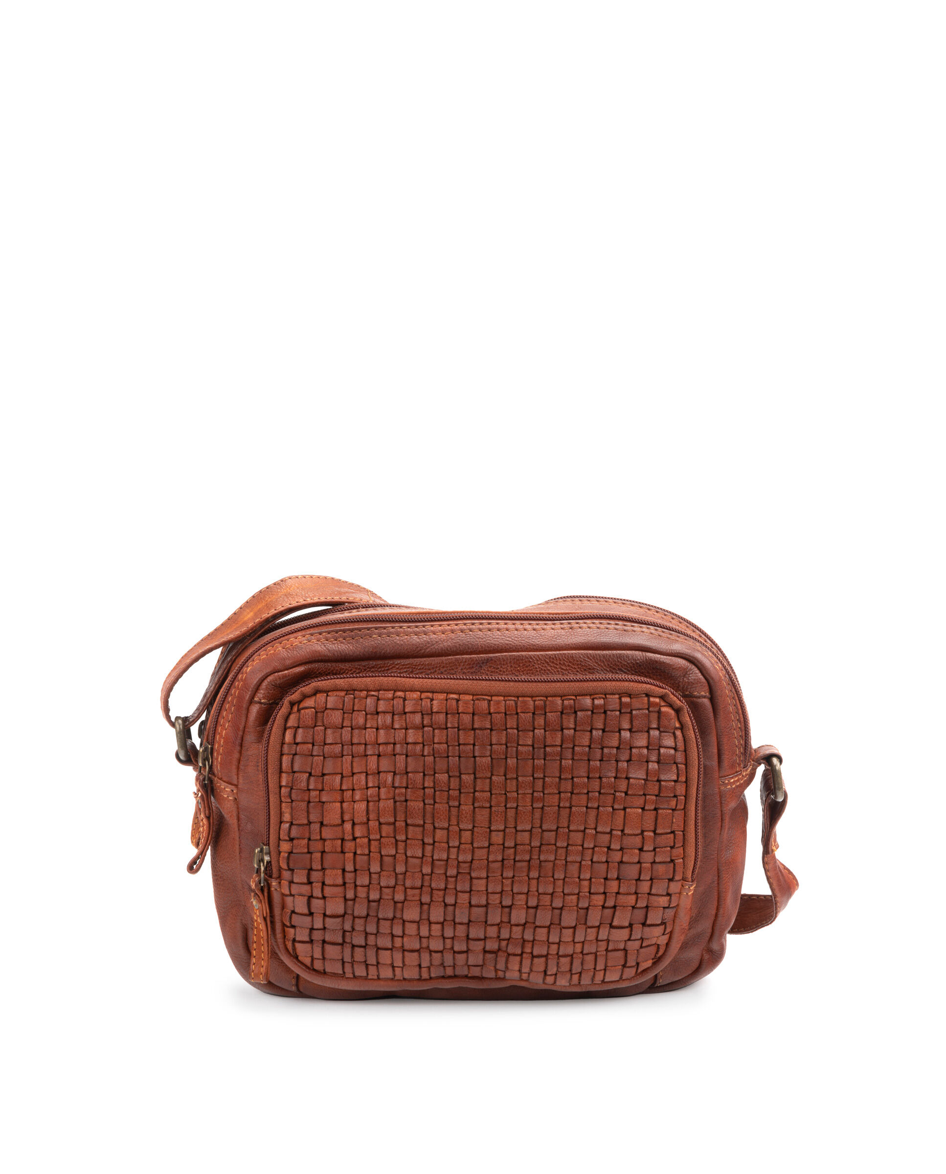 STAMP 552 girl's crossbody bag in braided leather