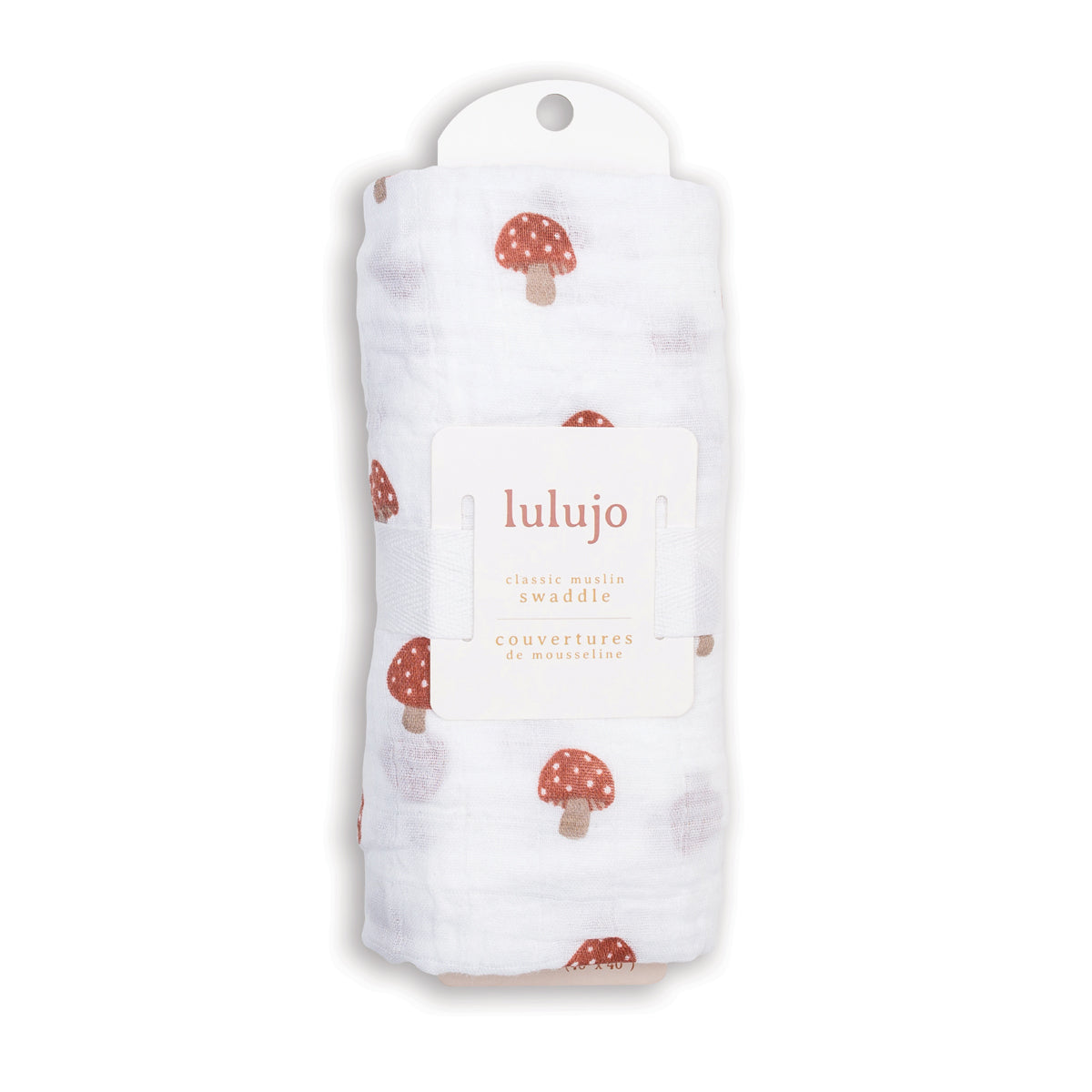 Lulujo - Muslin Swaddle - Mushroom (100cm x 100cm)