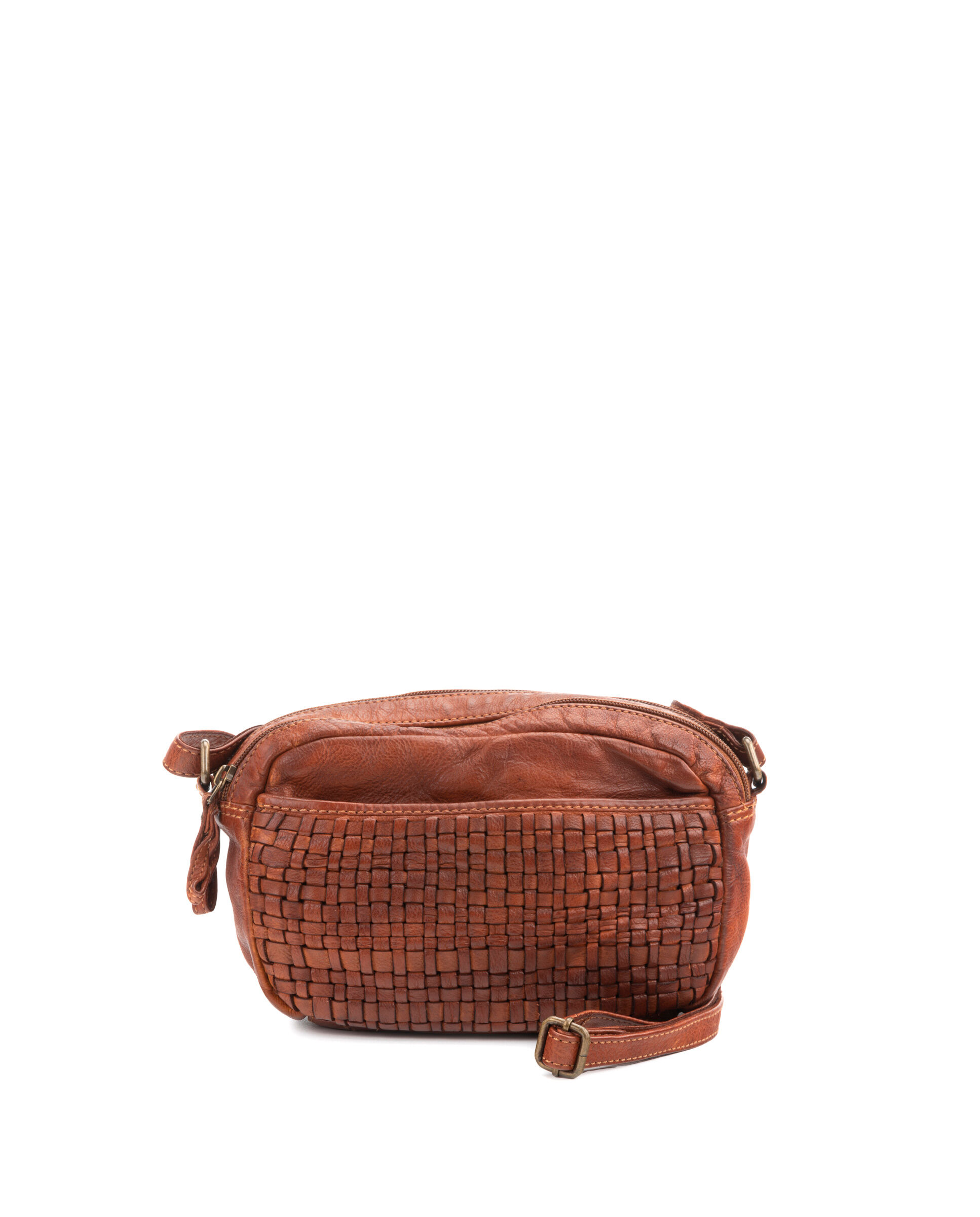 STAMP 554 crossbody bag in braided washed leather Trena