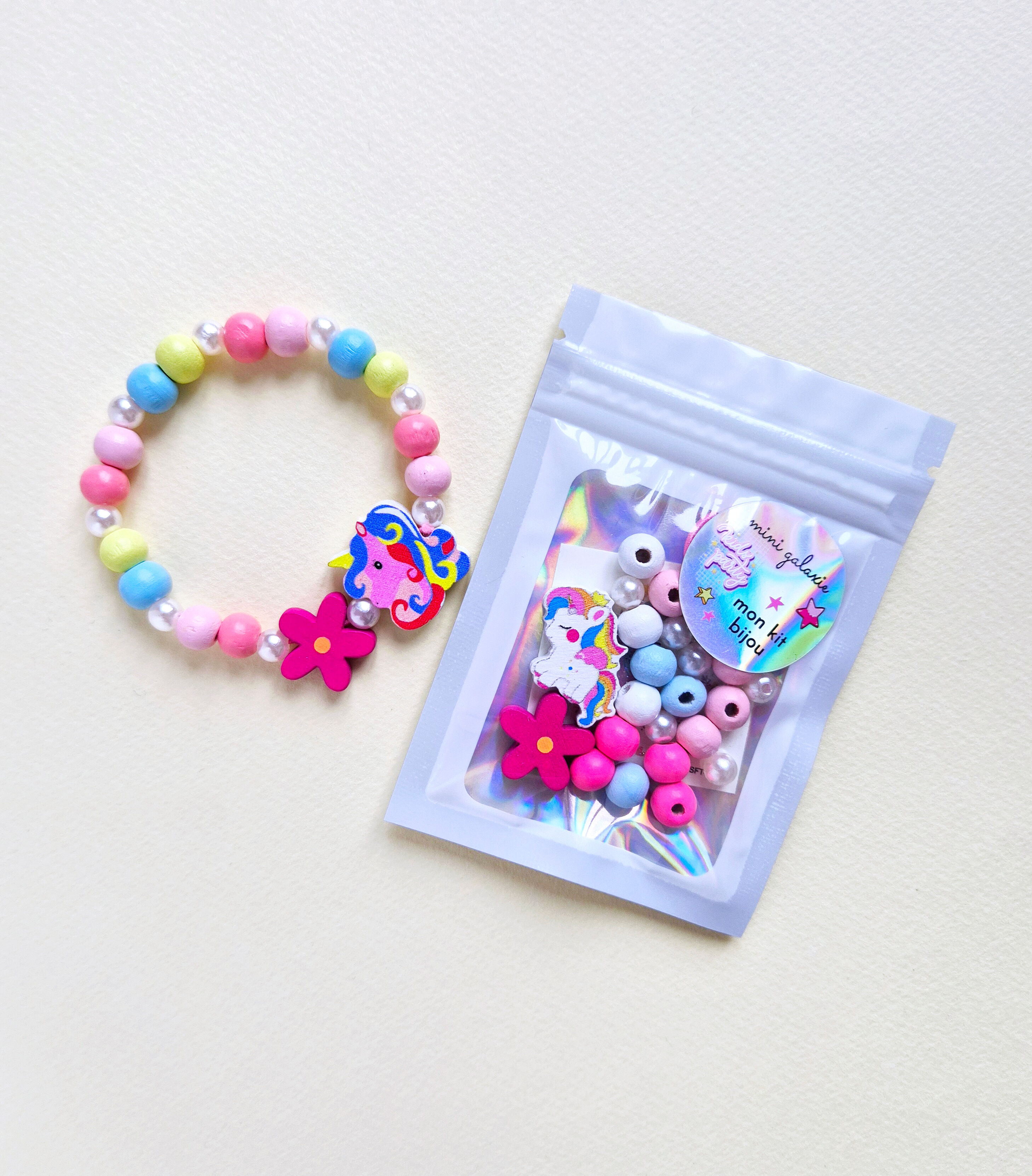 Children's bracelet jewelry kit - unicorn design 🦄 + 1 free tattoo
