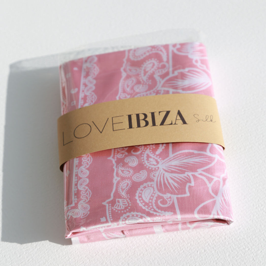 Rose satin bandana scarf