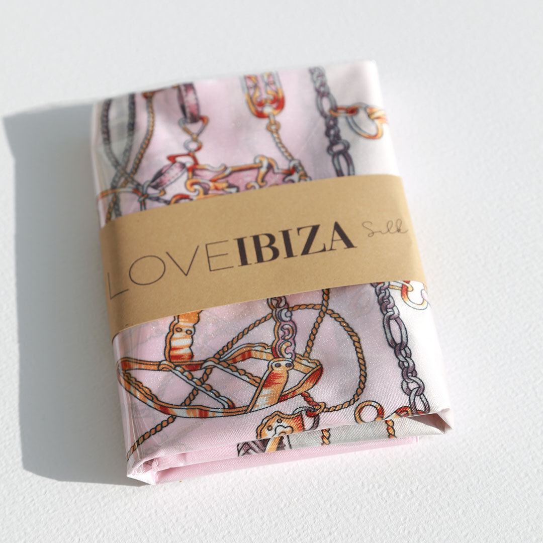 Satin bandana scarf light pink baroque