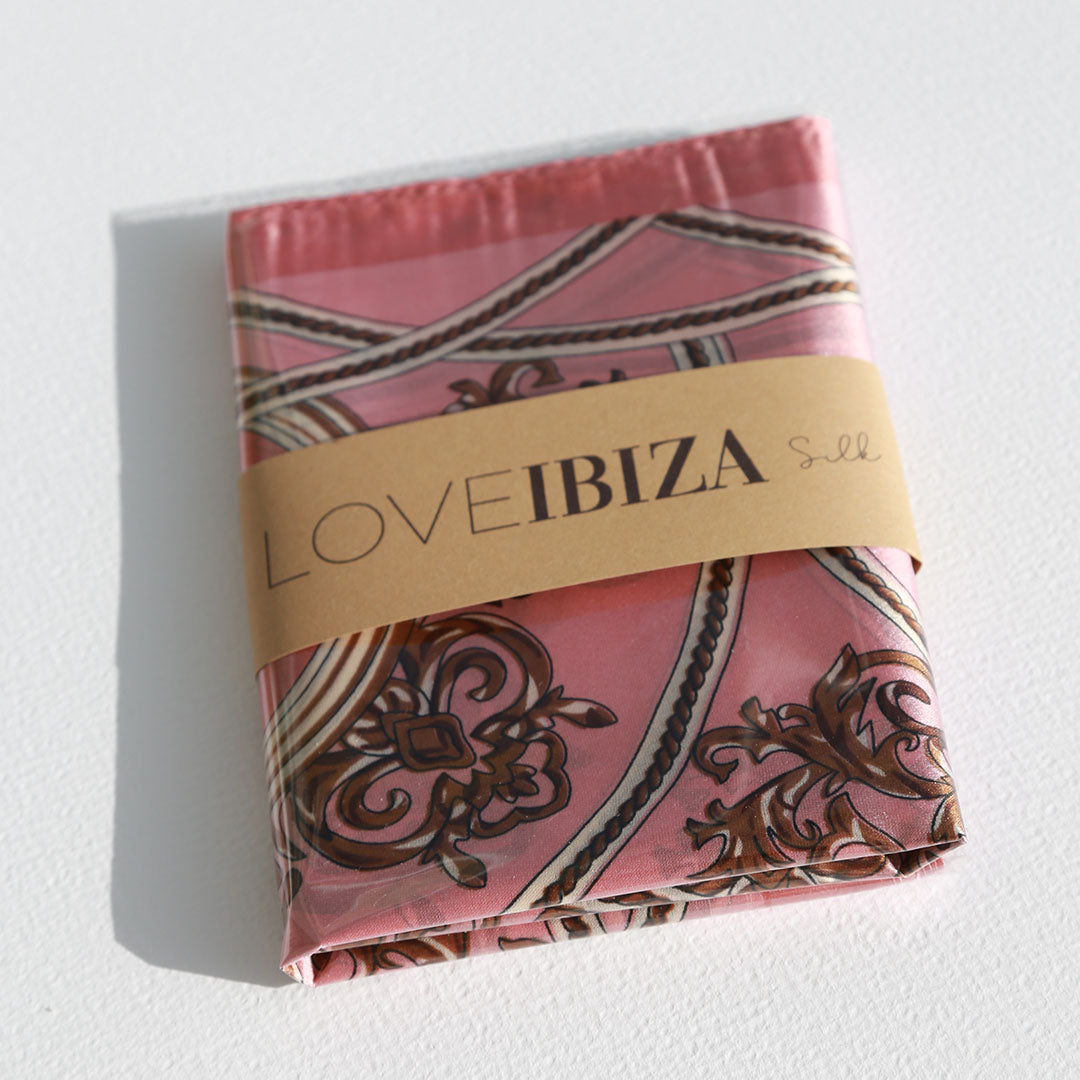 Satin bandana scarf rose baroque