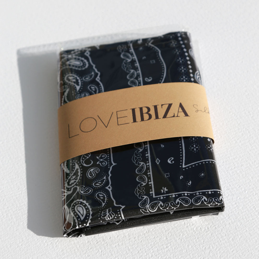 Black satin bandana scarf