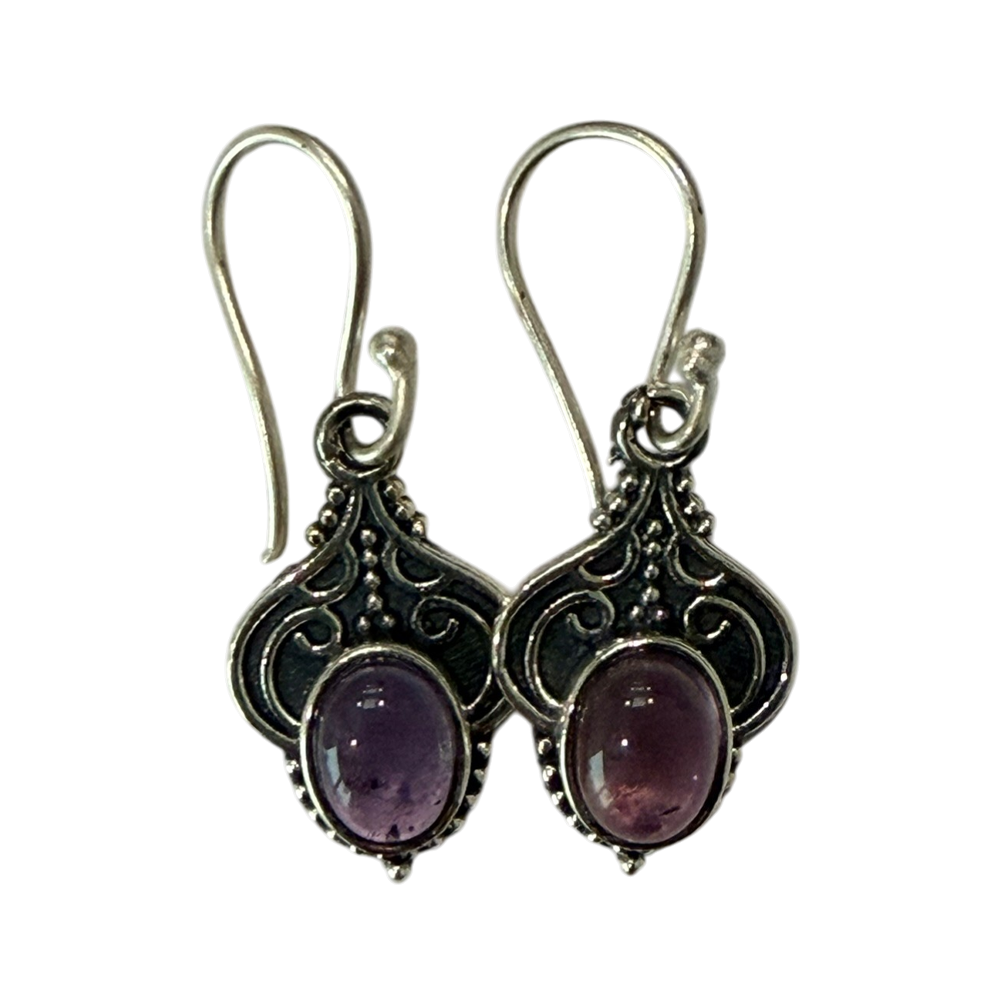 Pendientes colgantes de gancho chapados en plata (#02), 2x1cm
