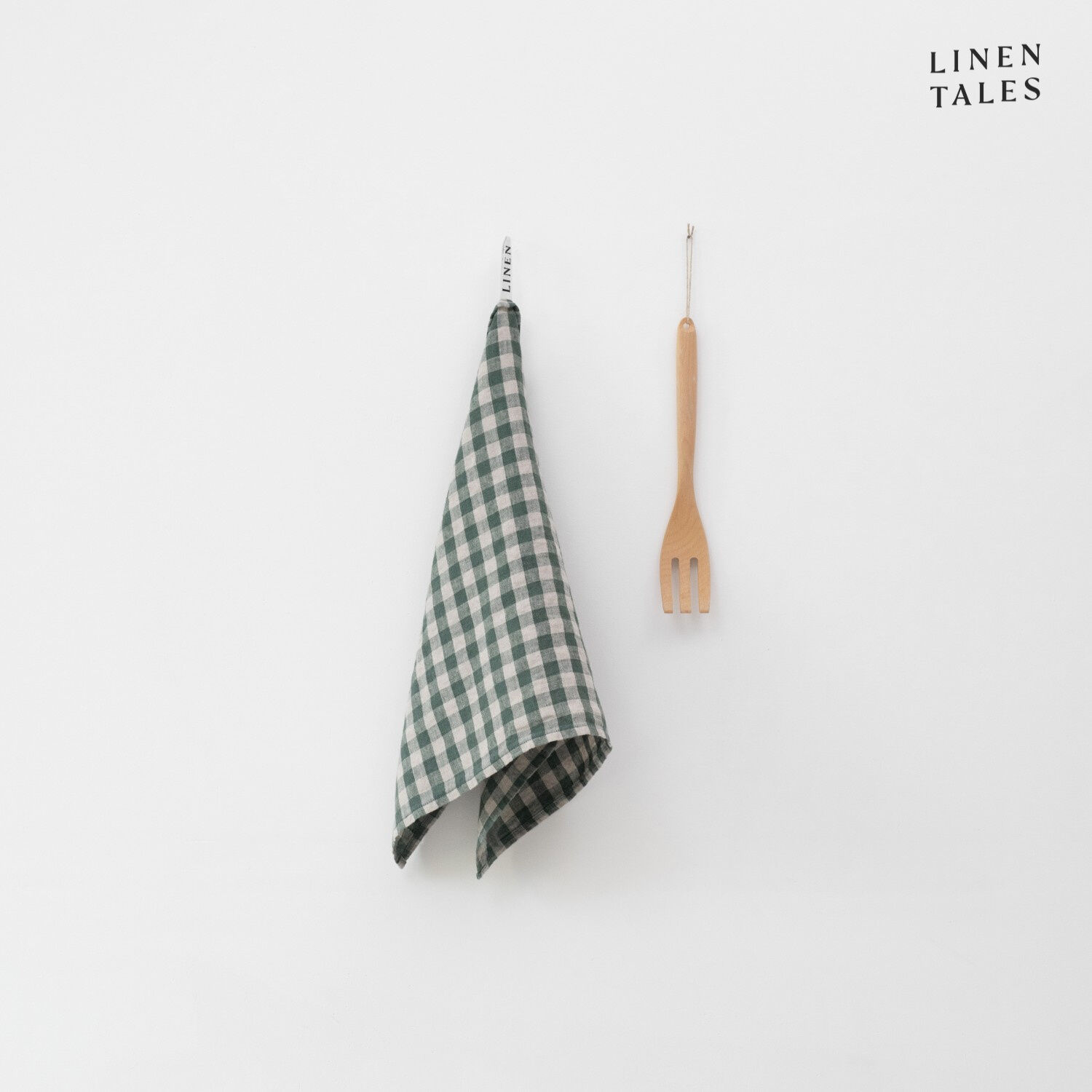 Forest Green Gingham Linen Kitchen Towel