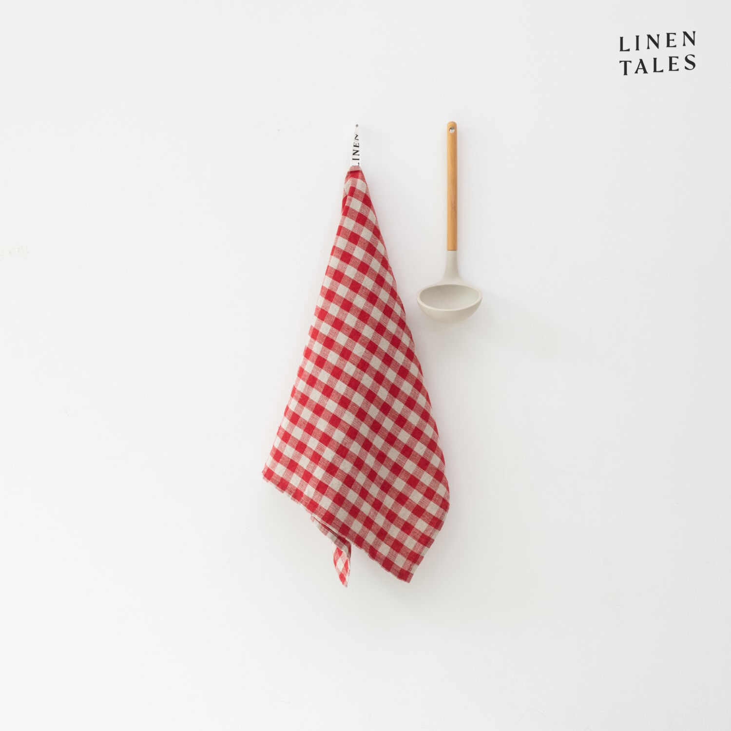 Red Gingham Linen Kitchen Towel