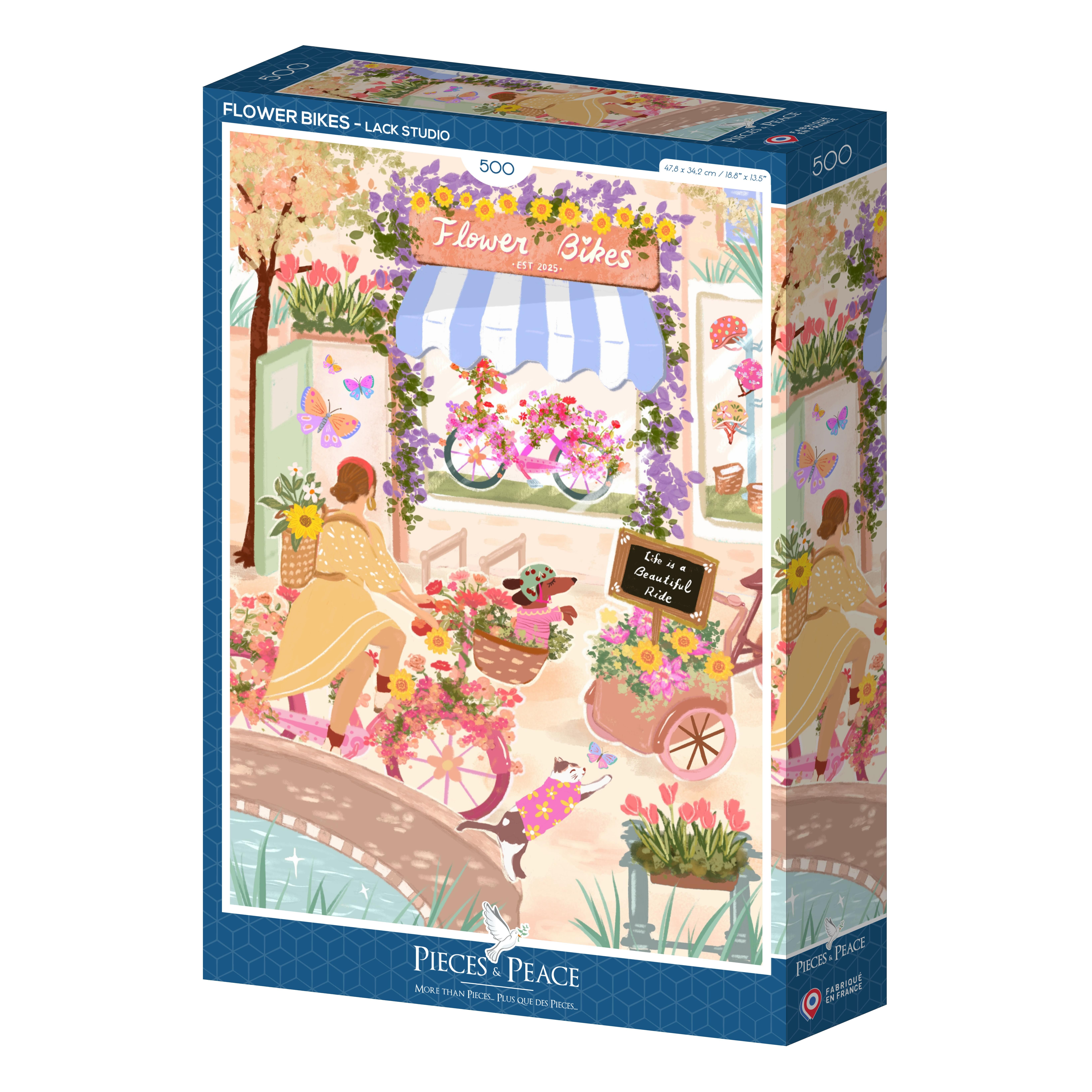 500-piece puzzle - Flowery Bicycles