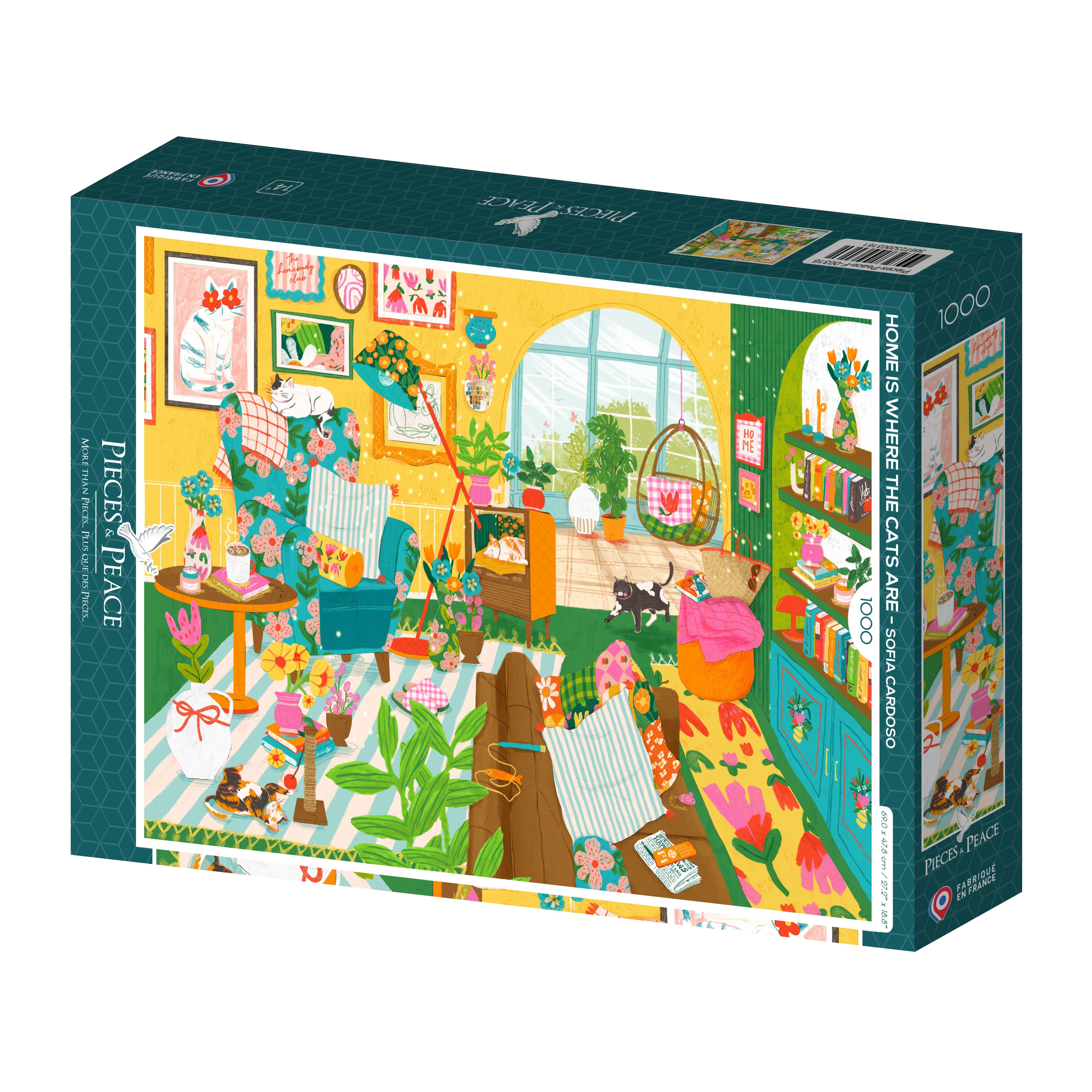1000 Piece Puzzle - Home is Where the Cats are