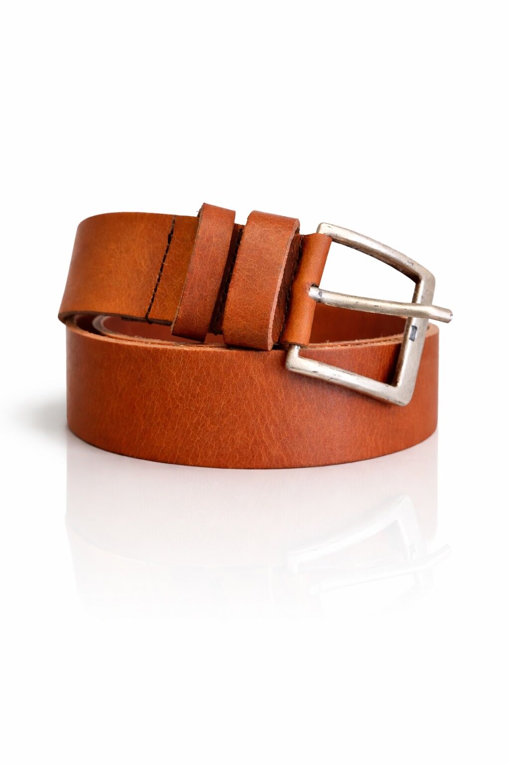 Brown genuine leather men's belts