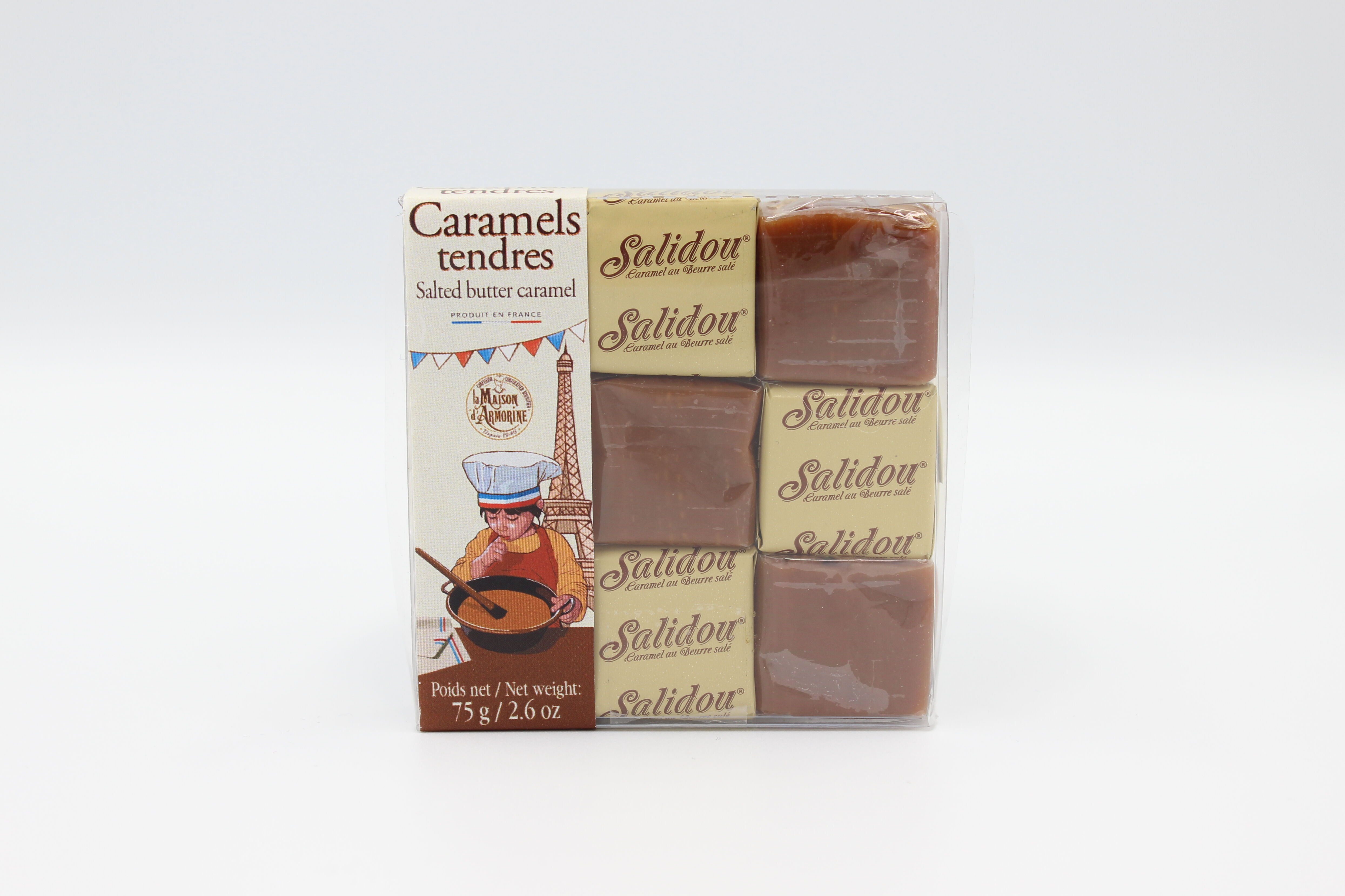 Soft salted caramel bites - 75g pastry box - "tricolor" range