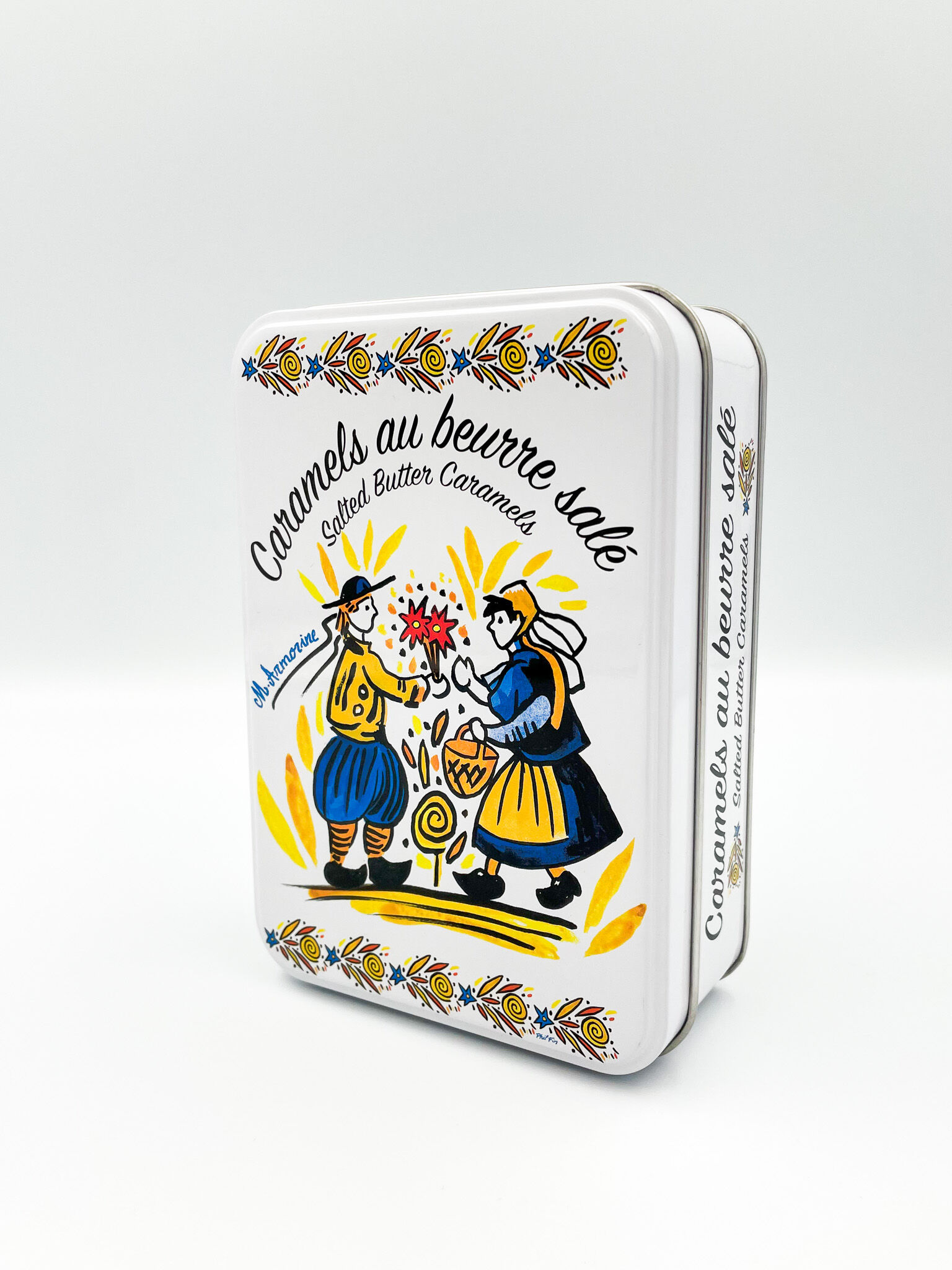 Salted butter caramel candies - 150g metal tin - "earthenware" range