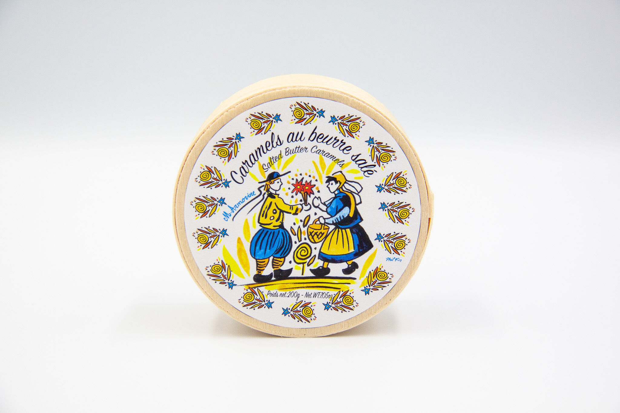 Round wooden caramel tin from the "earthenware" range - 180g