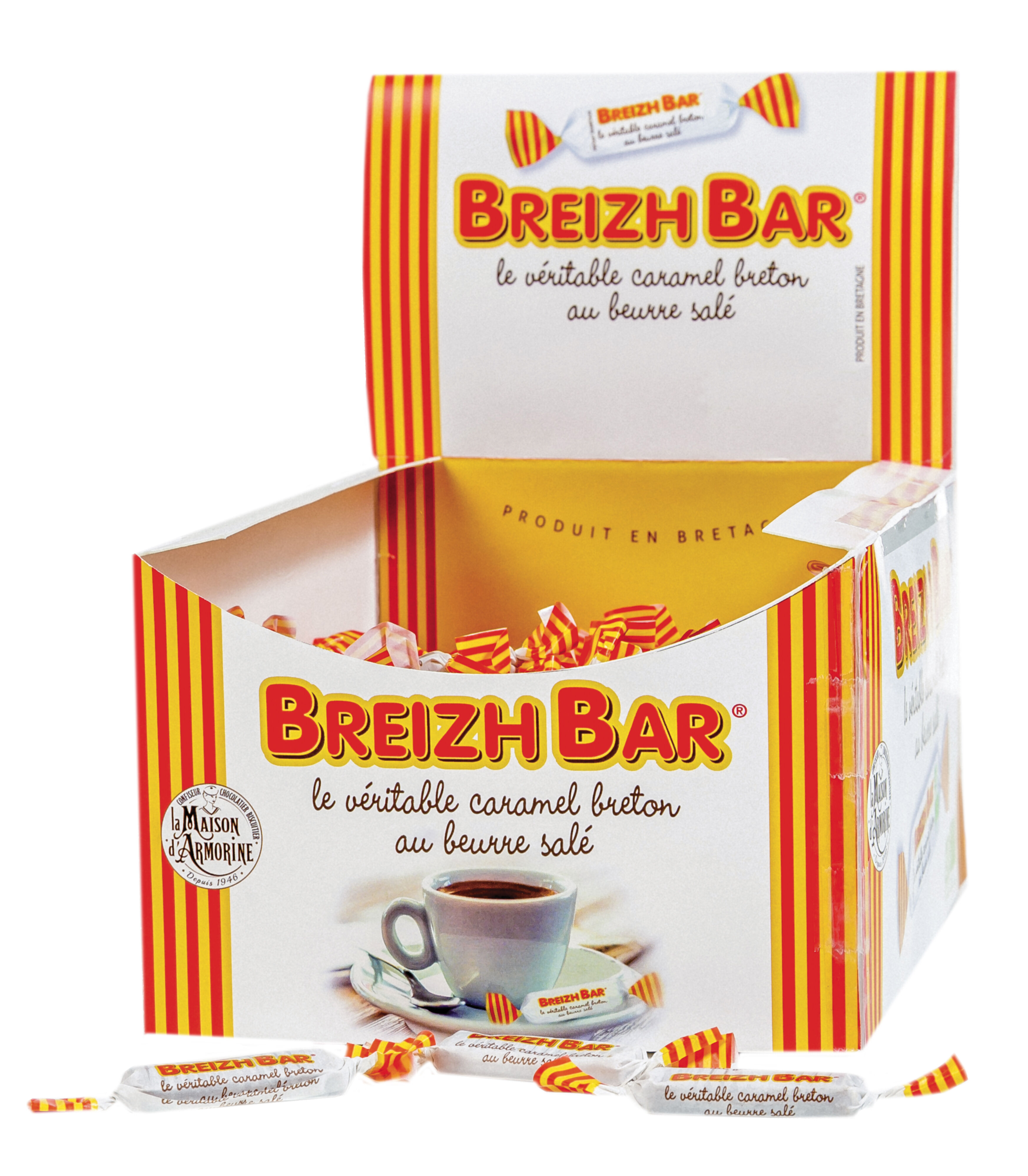 Small soft caramel bar - 1kg dispenser box - Breizh Bar