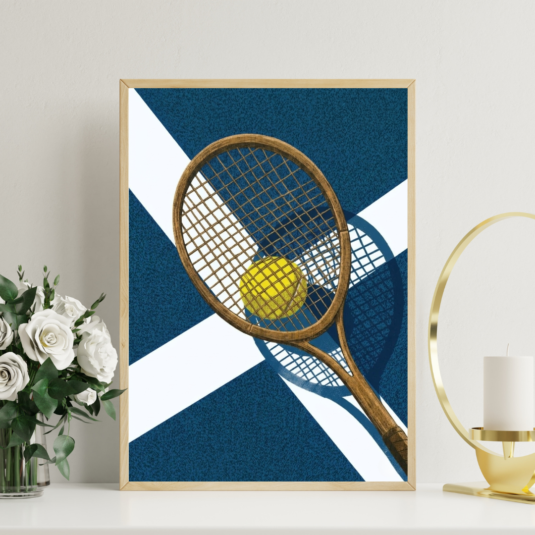 Affiche A4 / A3 ou A2 / Poster "Australian Open Raquette" pour fans de tennis ou cadeaux
