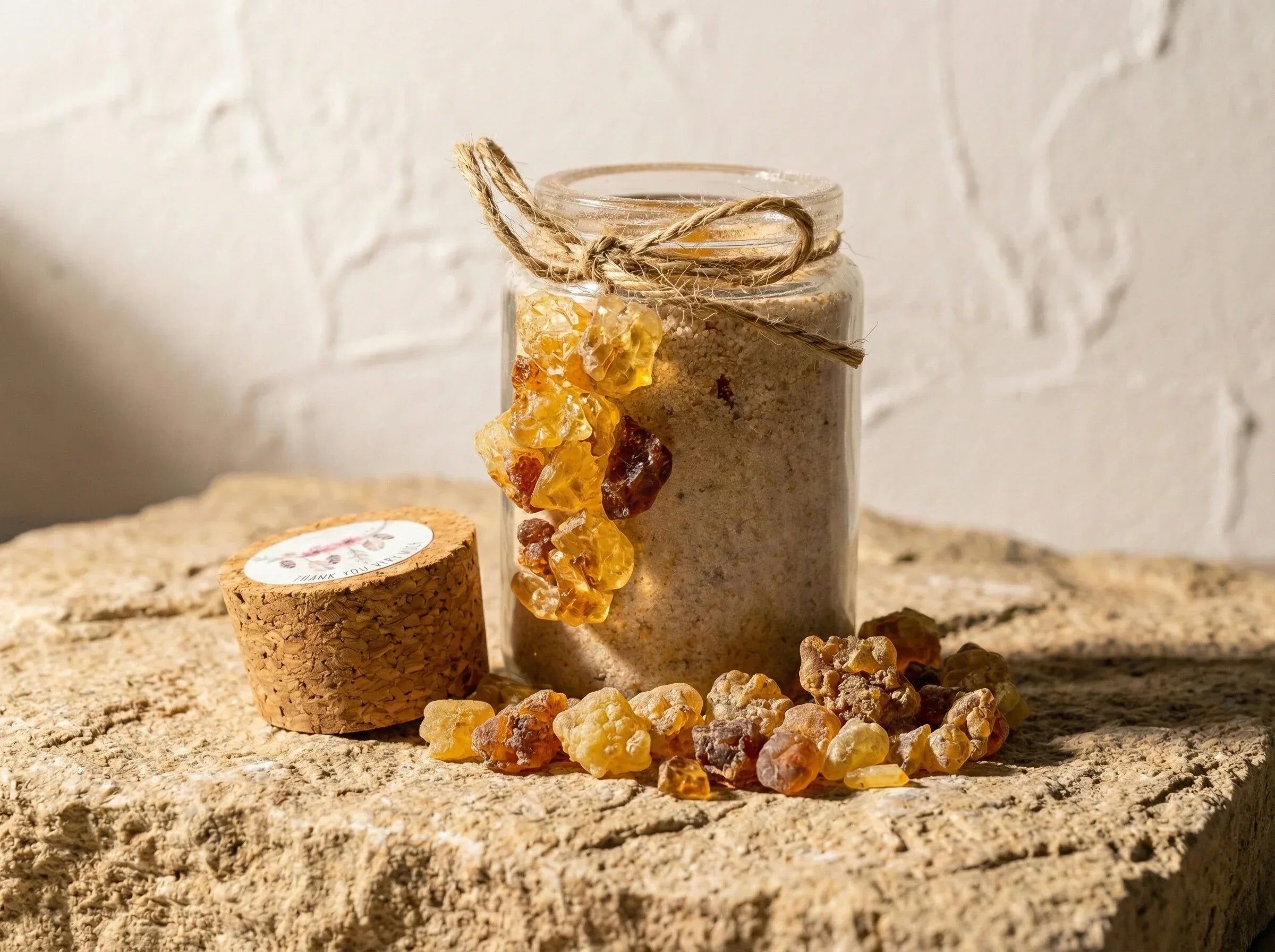 Myrrh & Gum Arabic Sand Candle - Wisdom & Protection