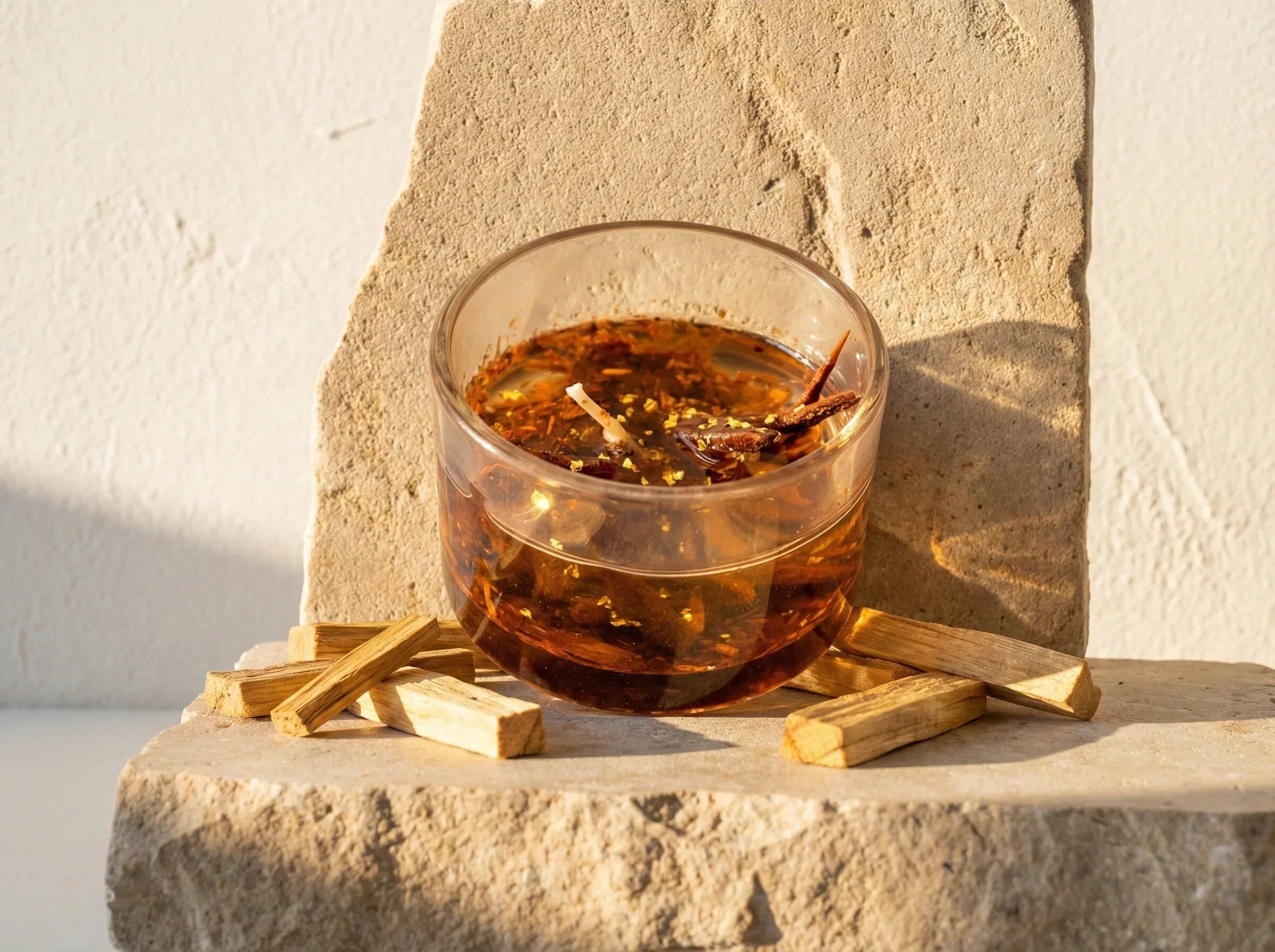 Organic Palo Santo & Amber Gel Candle - Grounding & Purification