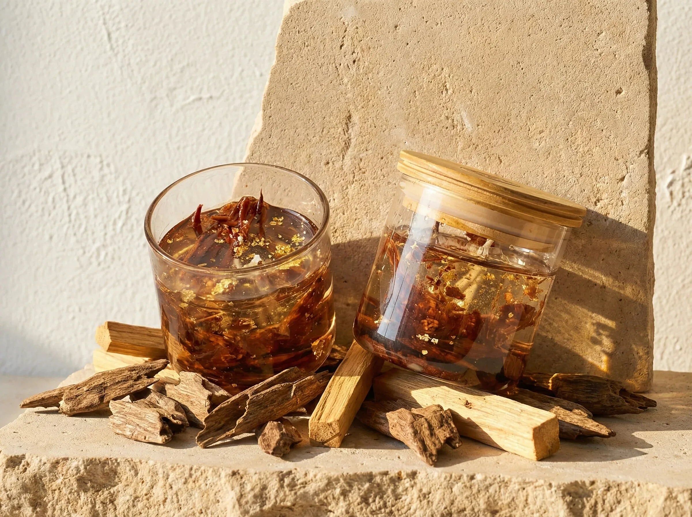 Organic Oud & Palo Santo Gel Candle - Grounding & Sacred Strength
